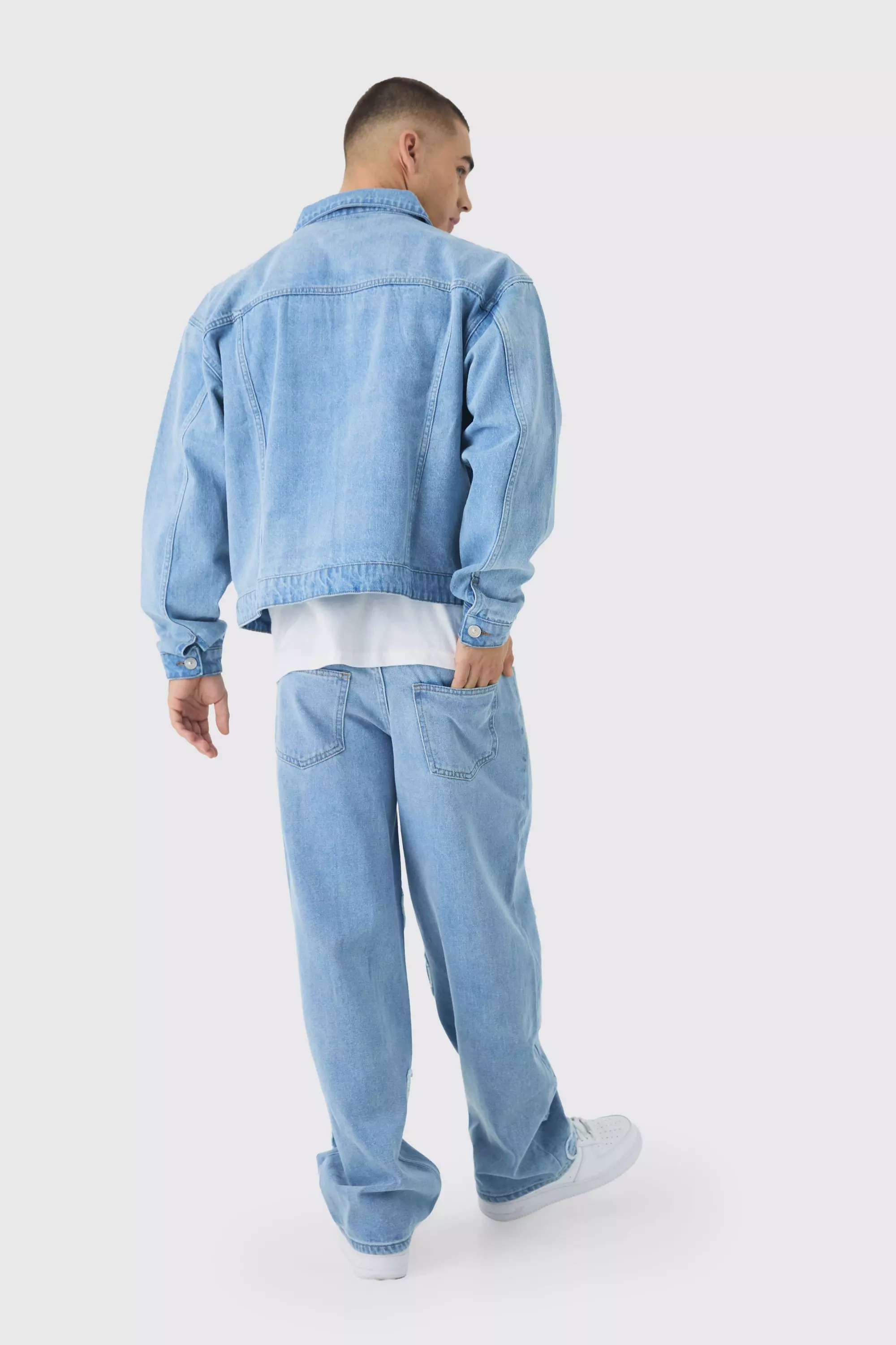 Jean large en denim à écusson cœur, Light blue autre image