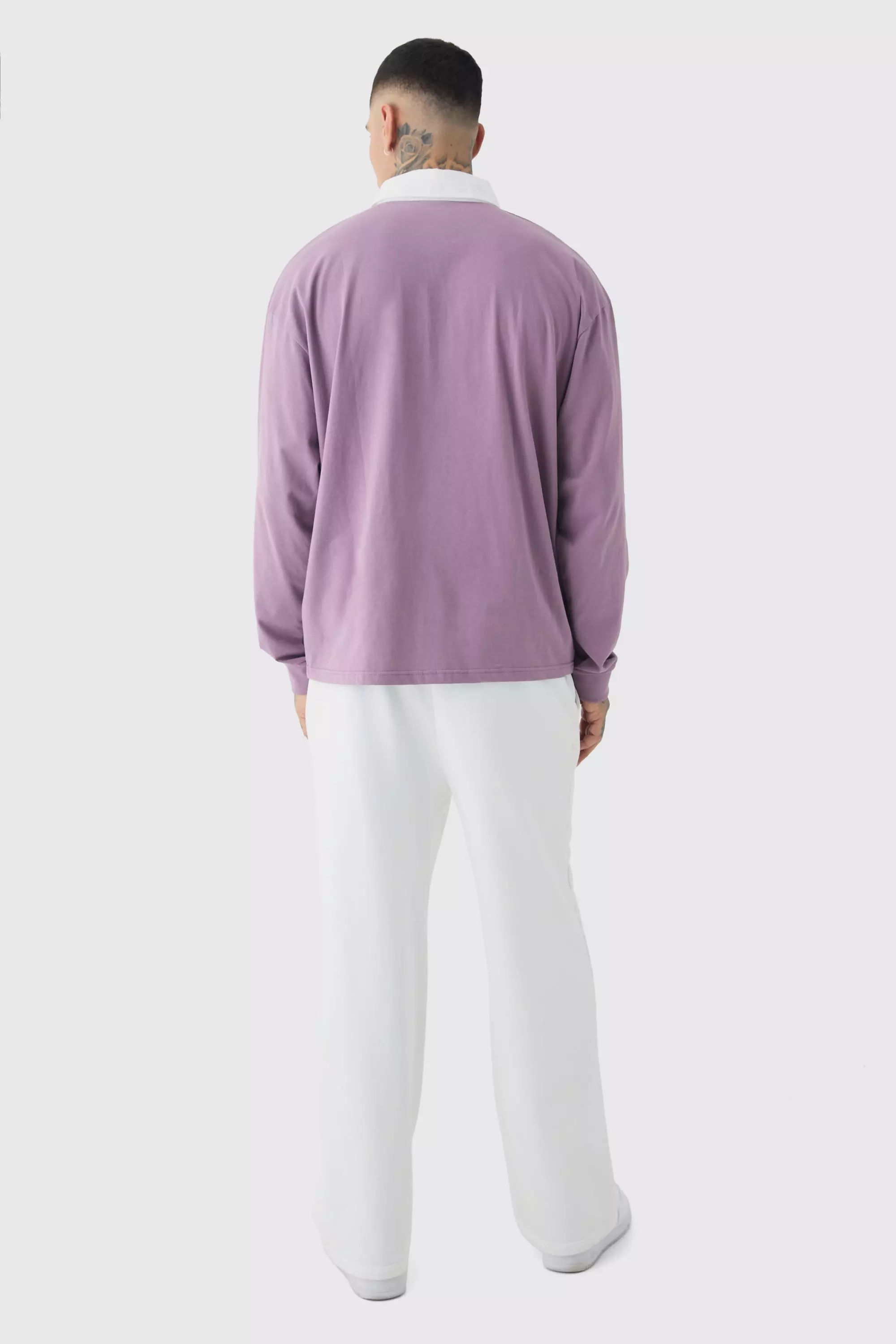 Mauve Tall Oversized Applique Rugby Polo alternative image