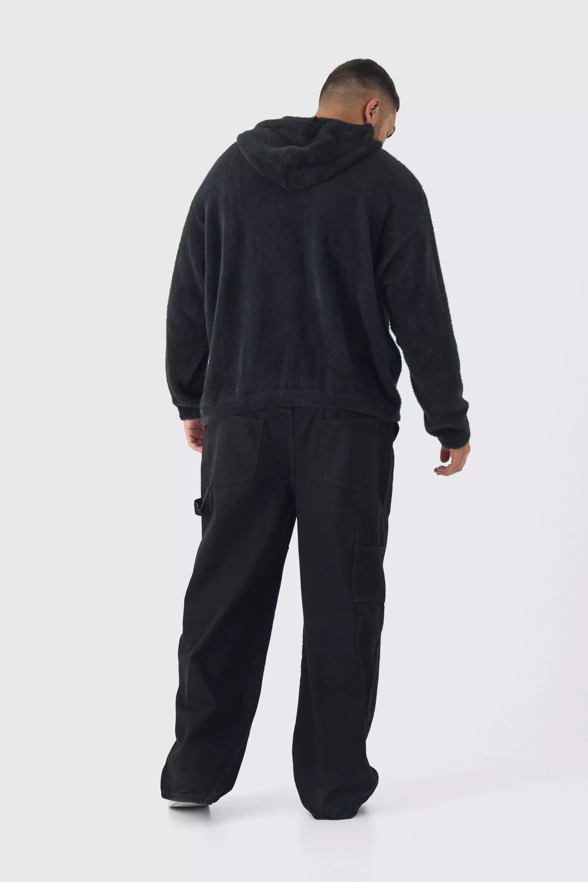 Boohooman fluffy hoodie hotsell