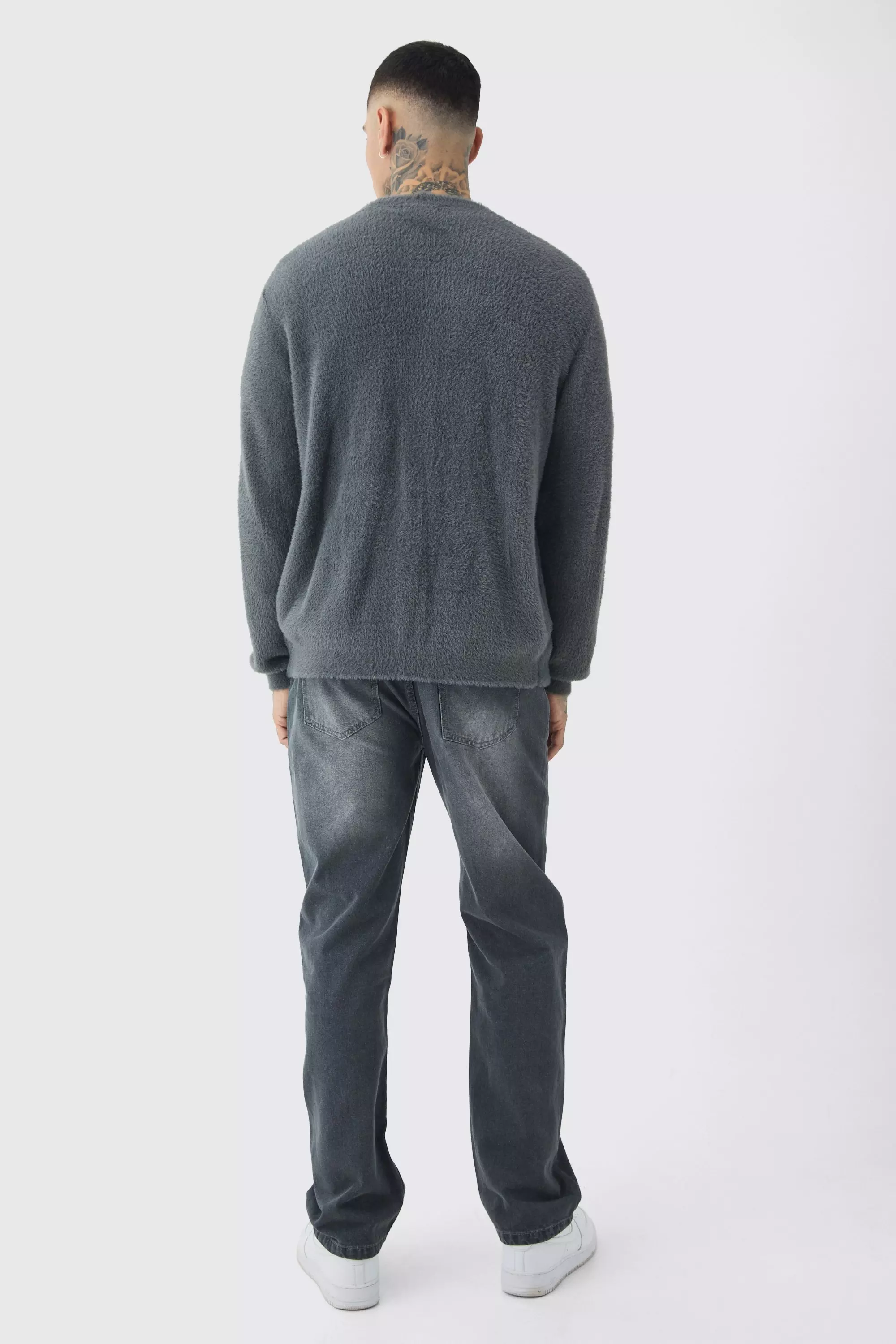 Tall - Cardigan oversize en maille, Charcoal autre image