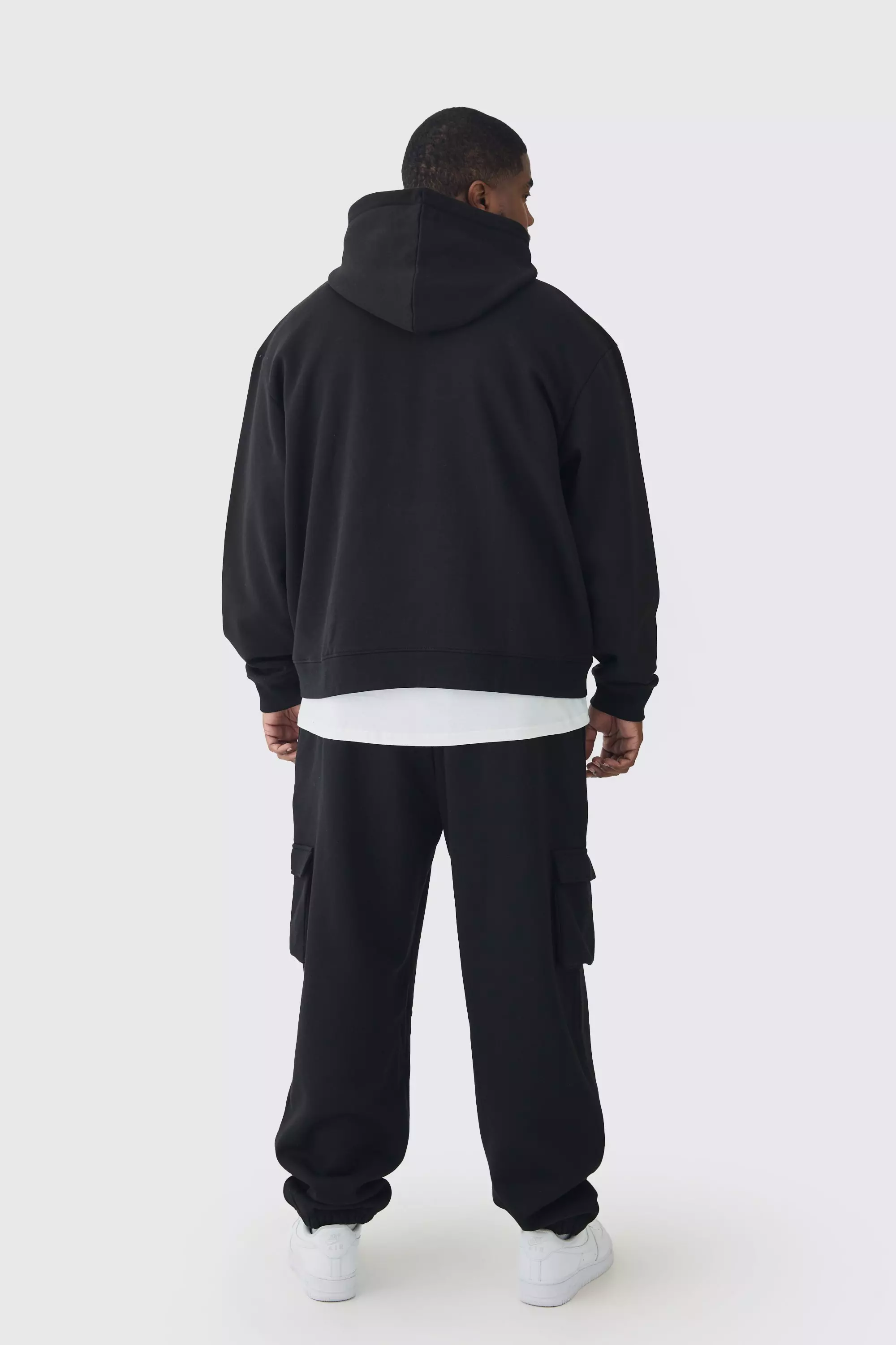 330GSM Plus Oversized Boxy Hoodie in Black alternative image