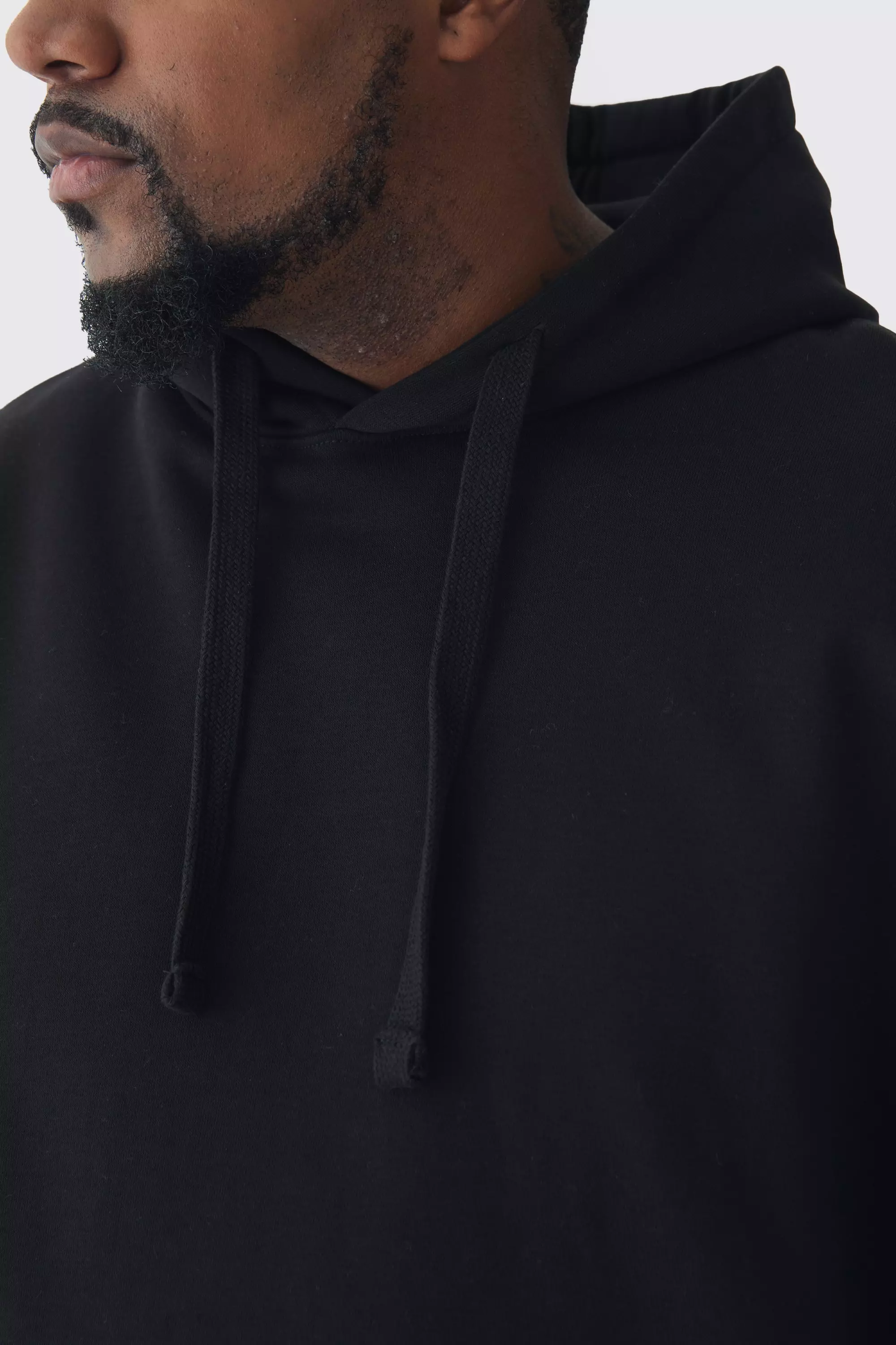330GSM Plus Oversized Boxy Hoodie in Black alternative image