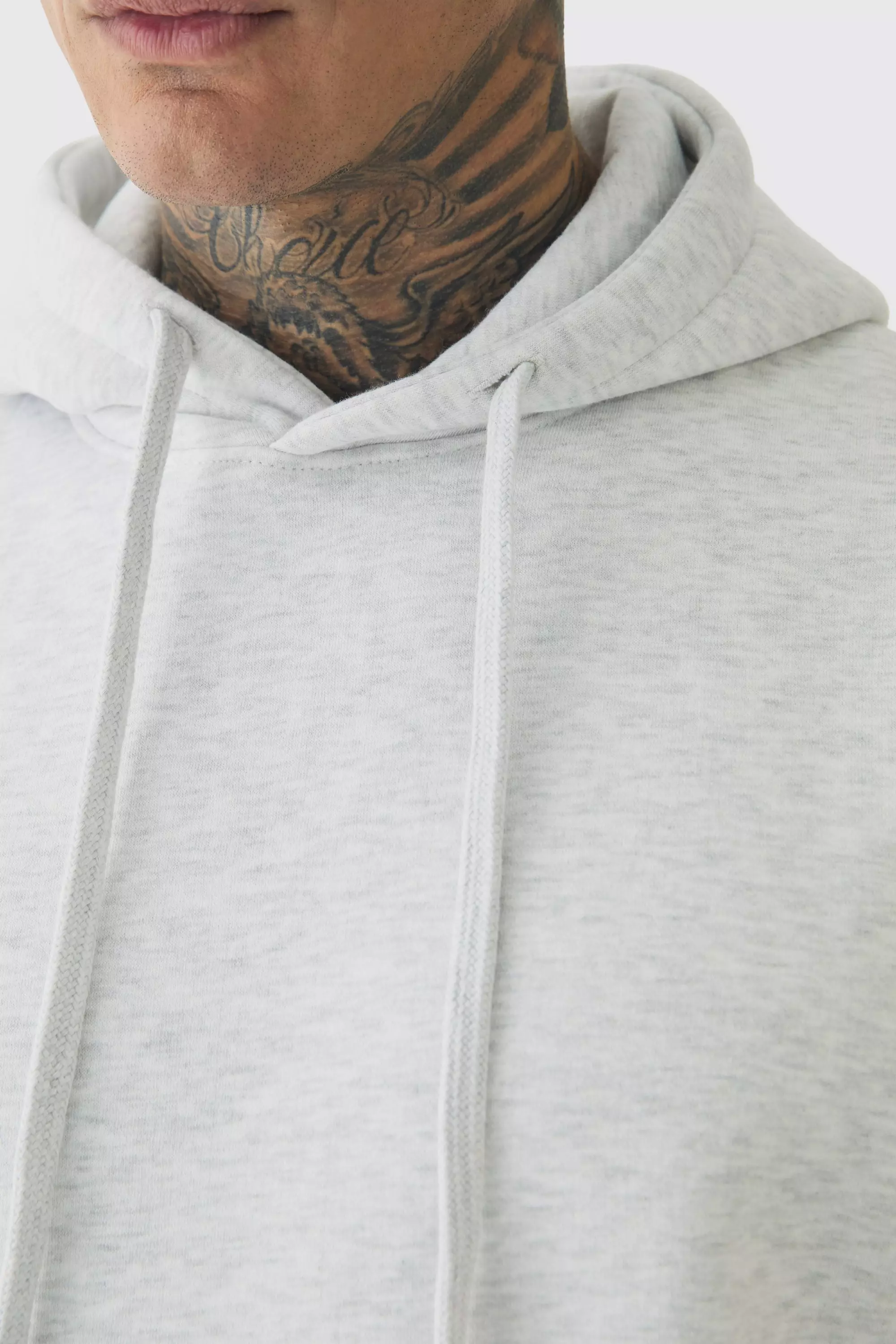 330GSM Tall Regular Fit Hoodie in Grey Marl alternative image