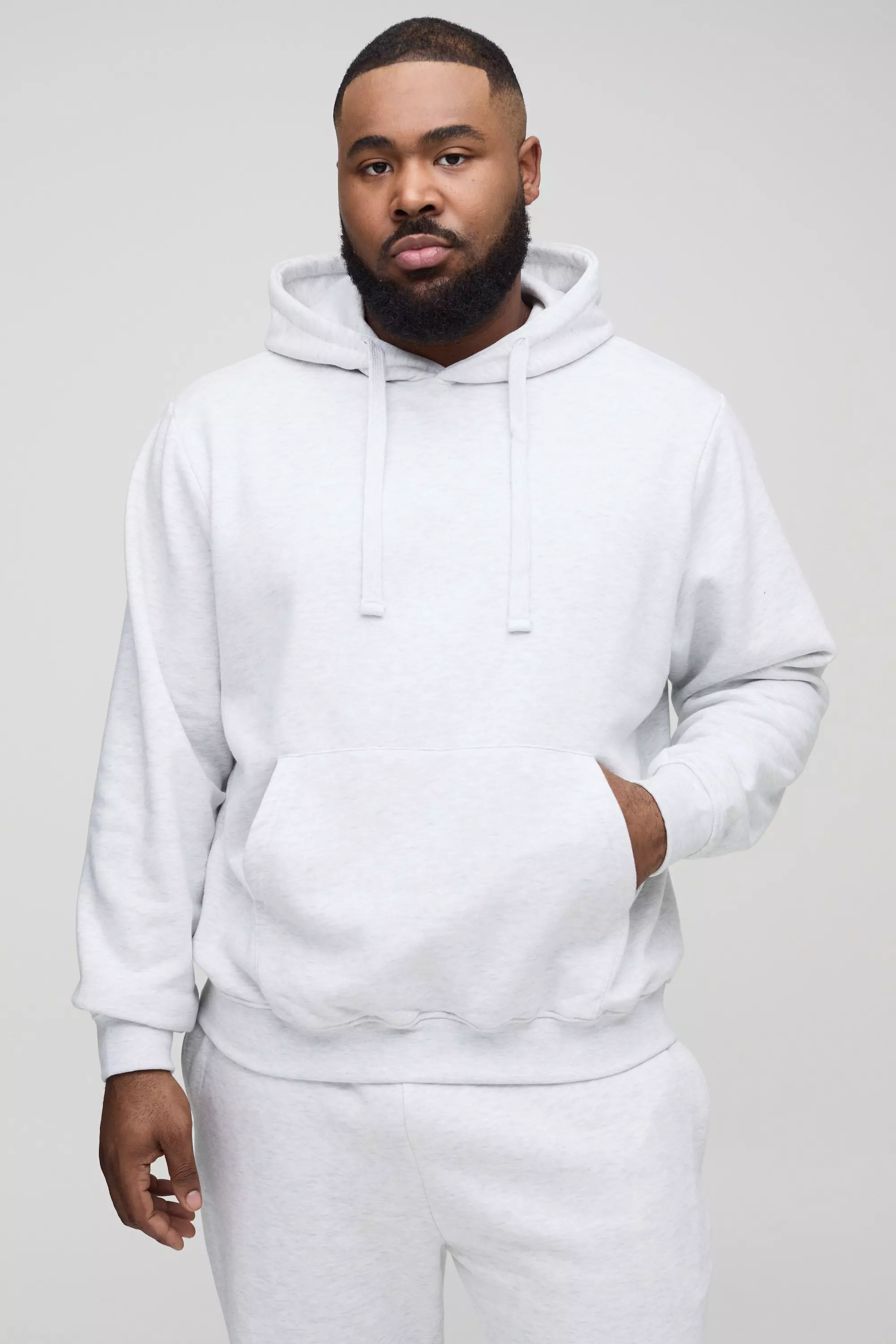 330GSM Plus Regular Fit Hoodie in Grey Marl alternative image