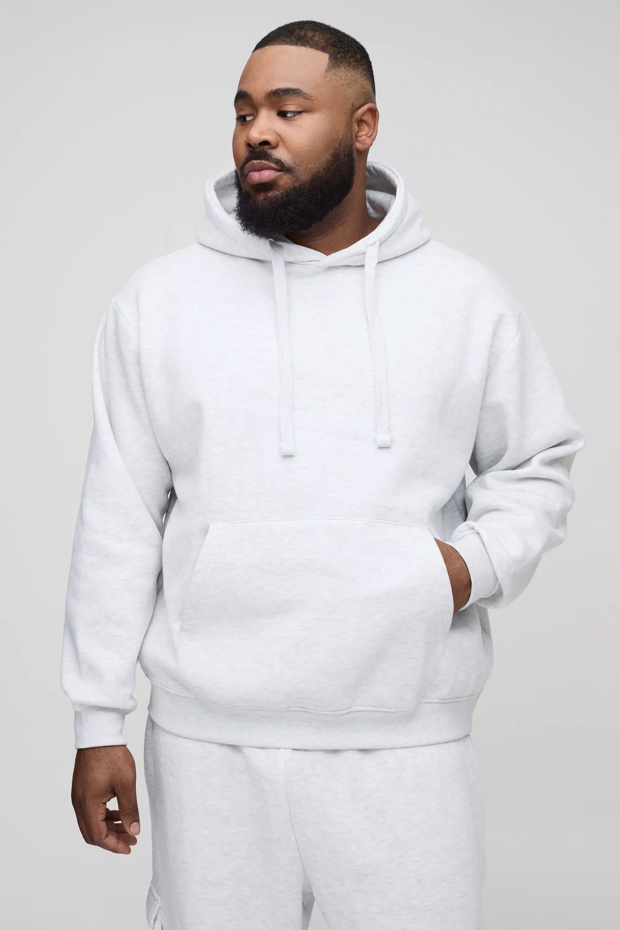 330GSM Plus Oversized Hoodie in Grey Marl alternative image