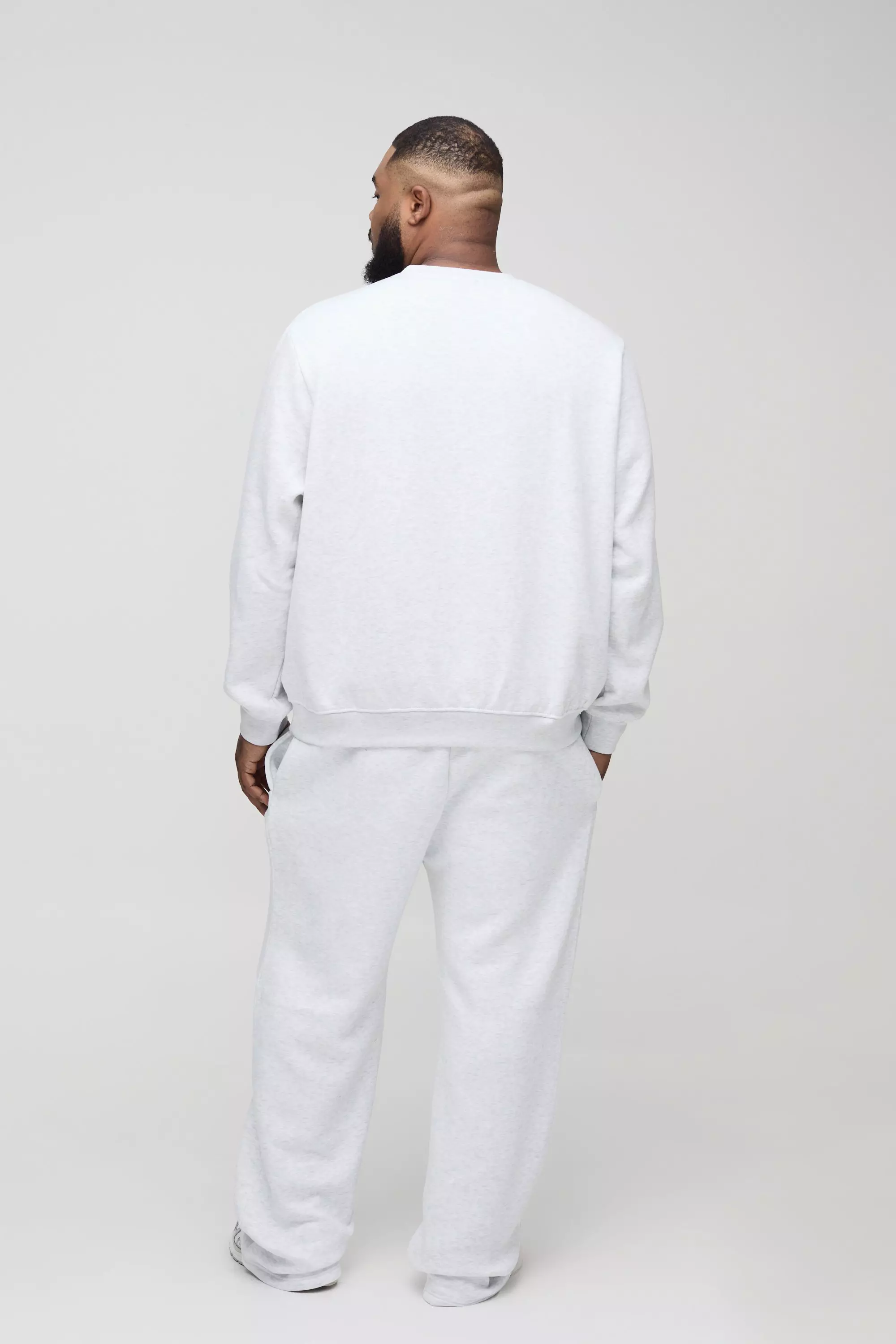 Plus graues Rundhals-Sweatshirt, Grey marl alternatives Bild