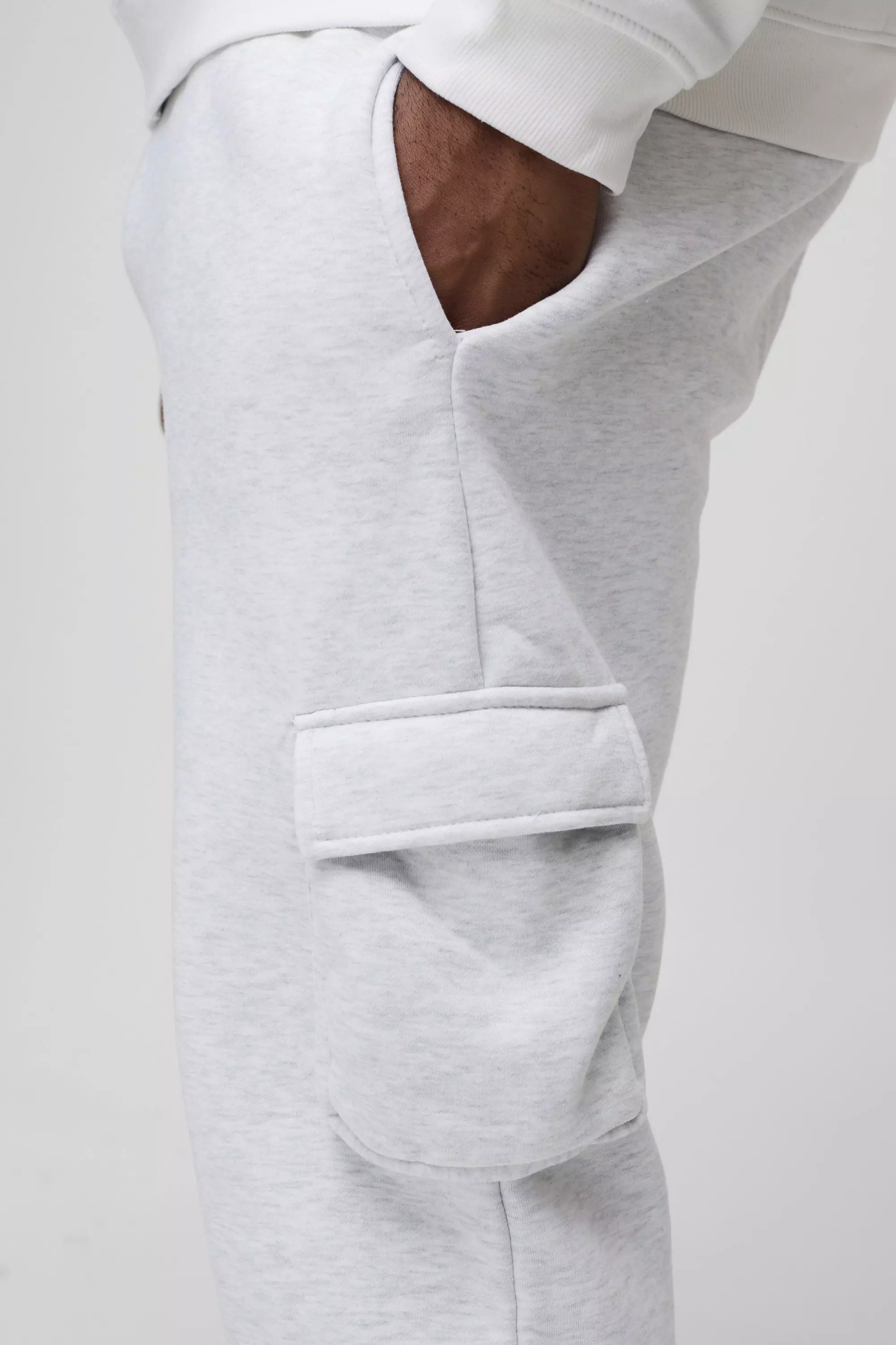 Plus graue Skinny Cargo-Jogginghose, Grey marl alternatives Bild