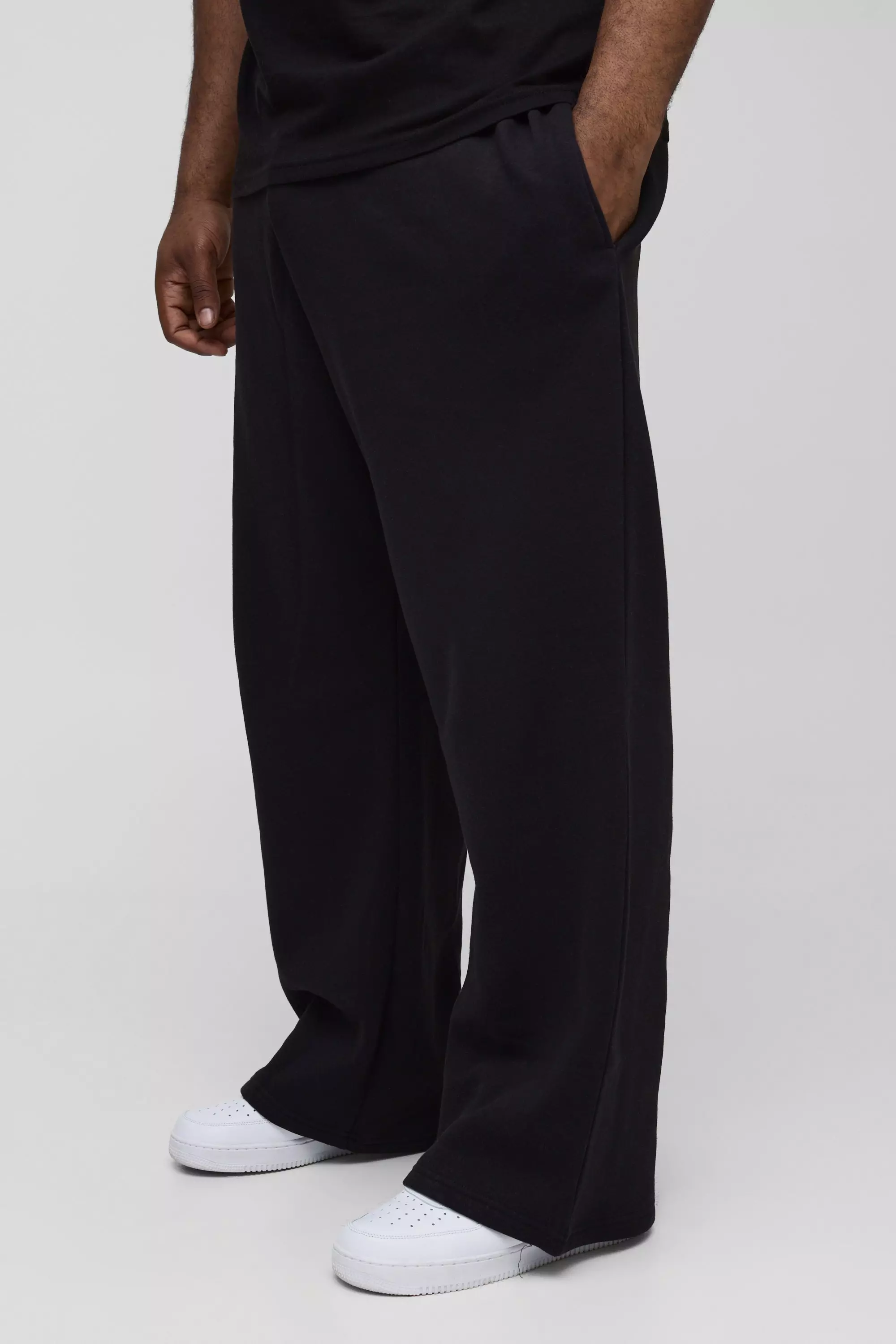Grande taille - Jogging droit en noir, Black autre image