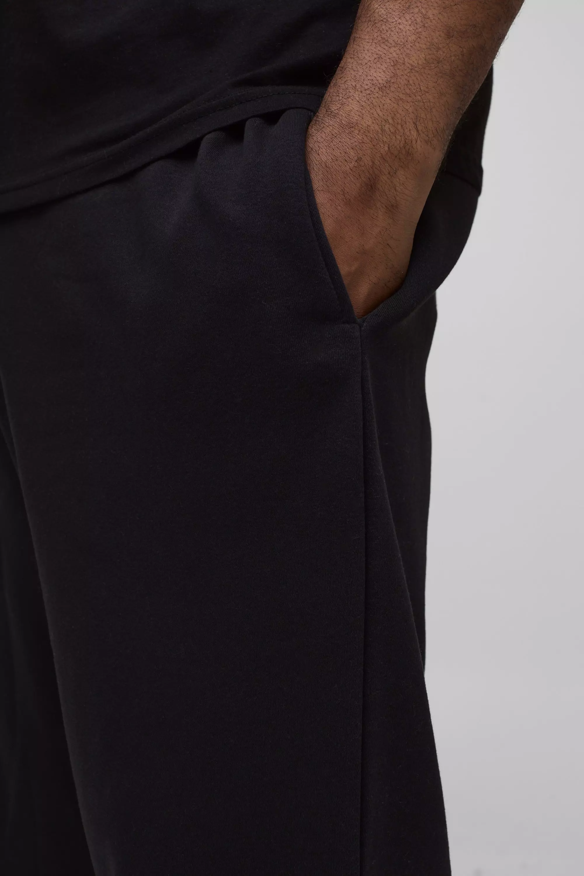 Grande taille - Jogging droit en noir, Black autre image
