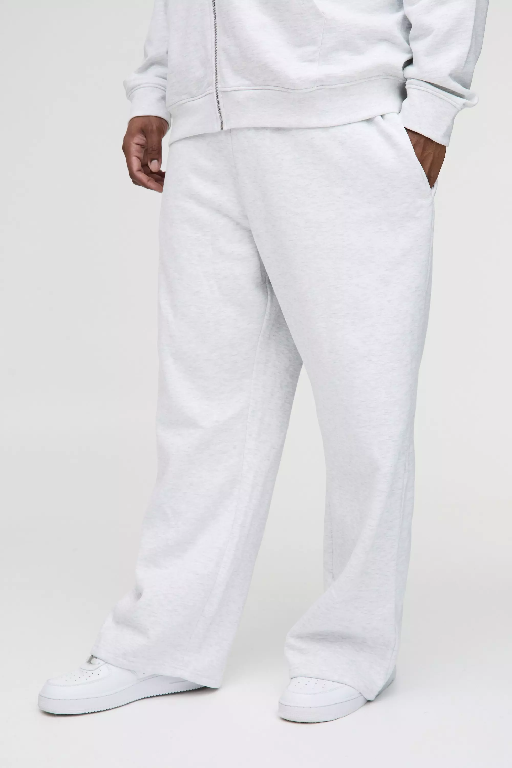 Grande taille - Jogging droit à fente, Grey marl autre image