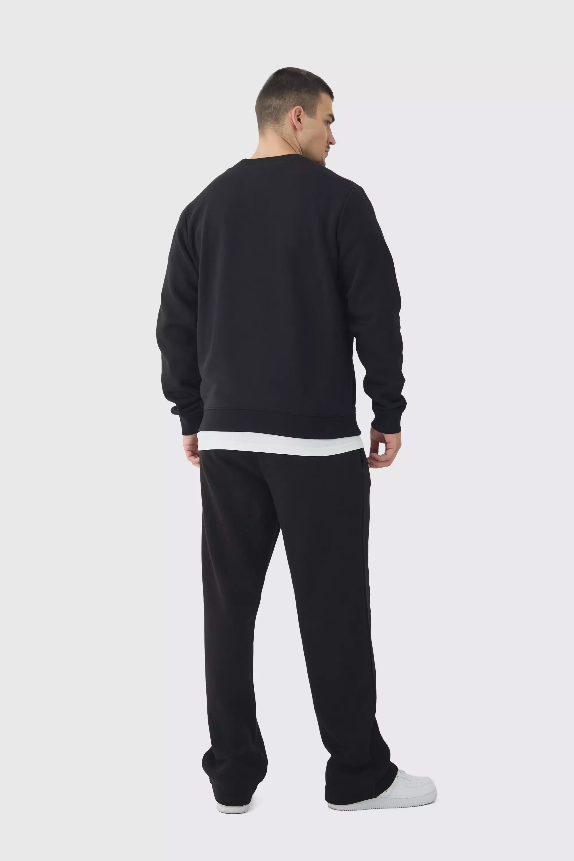 Tall schwarzes Rundhals-Sweatshirt, Black alternatives Bild