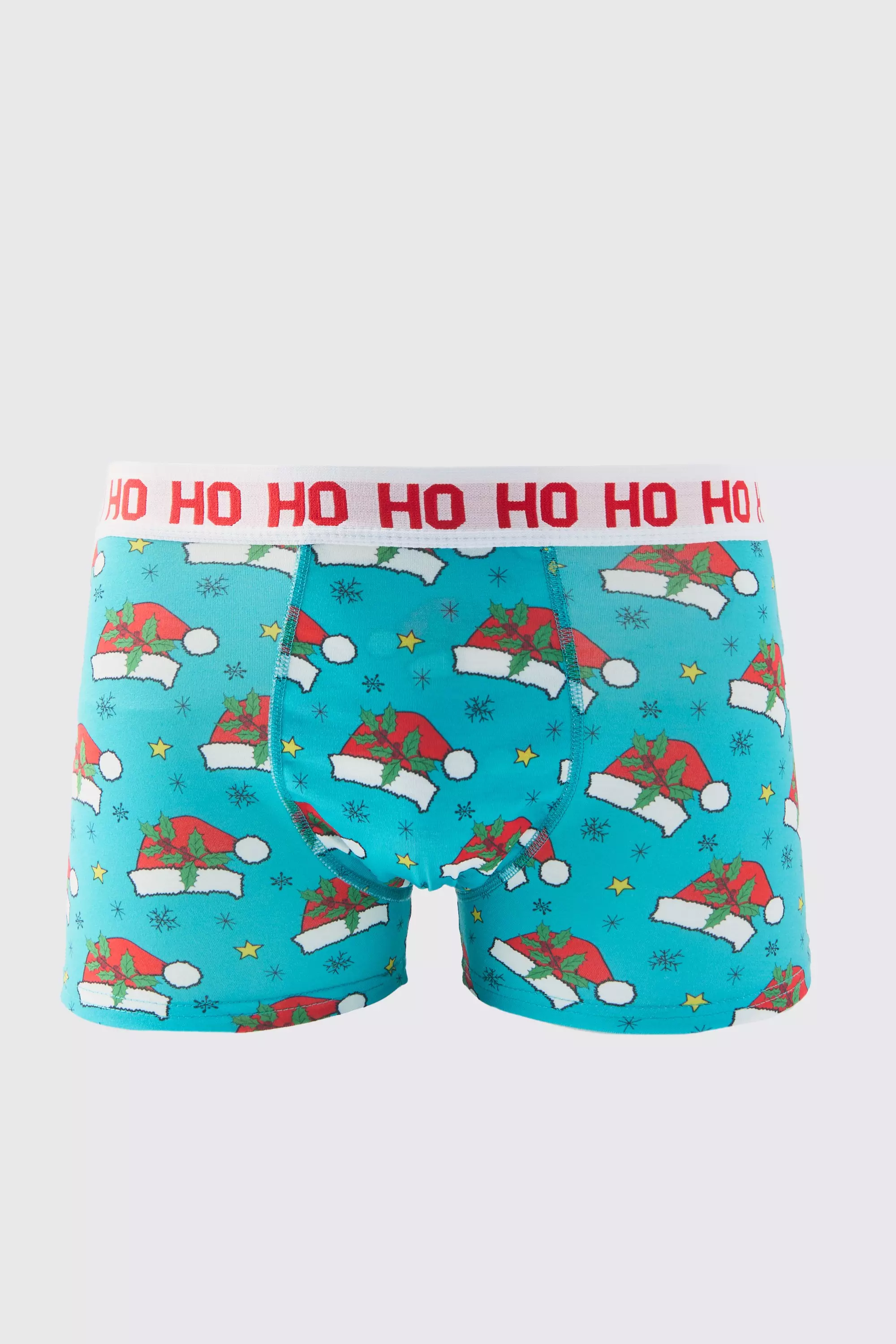 Christmas Hats Boxers Turquoise