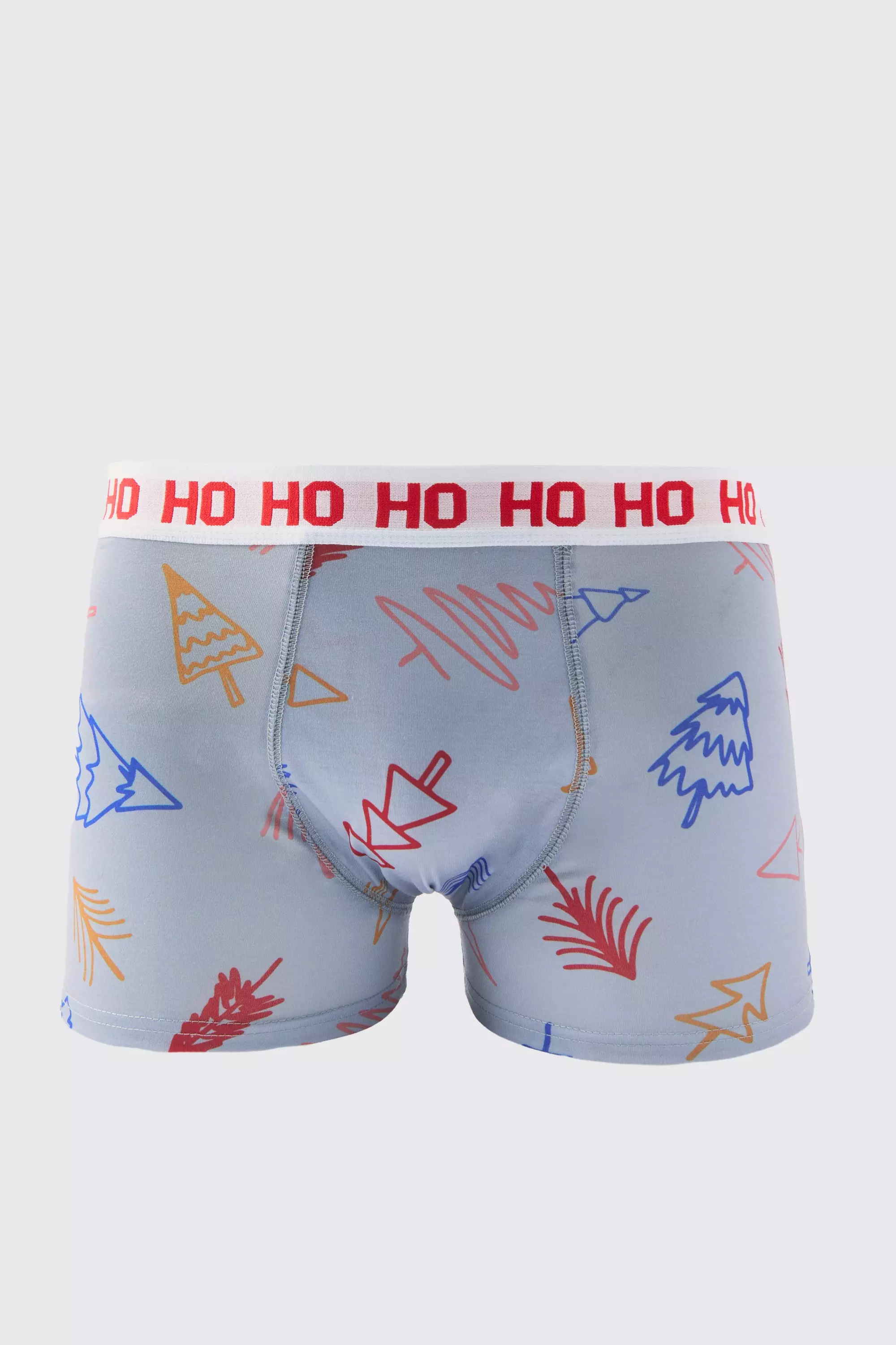 Christmas Tree Boxers Grey