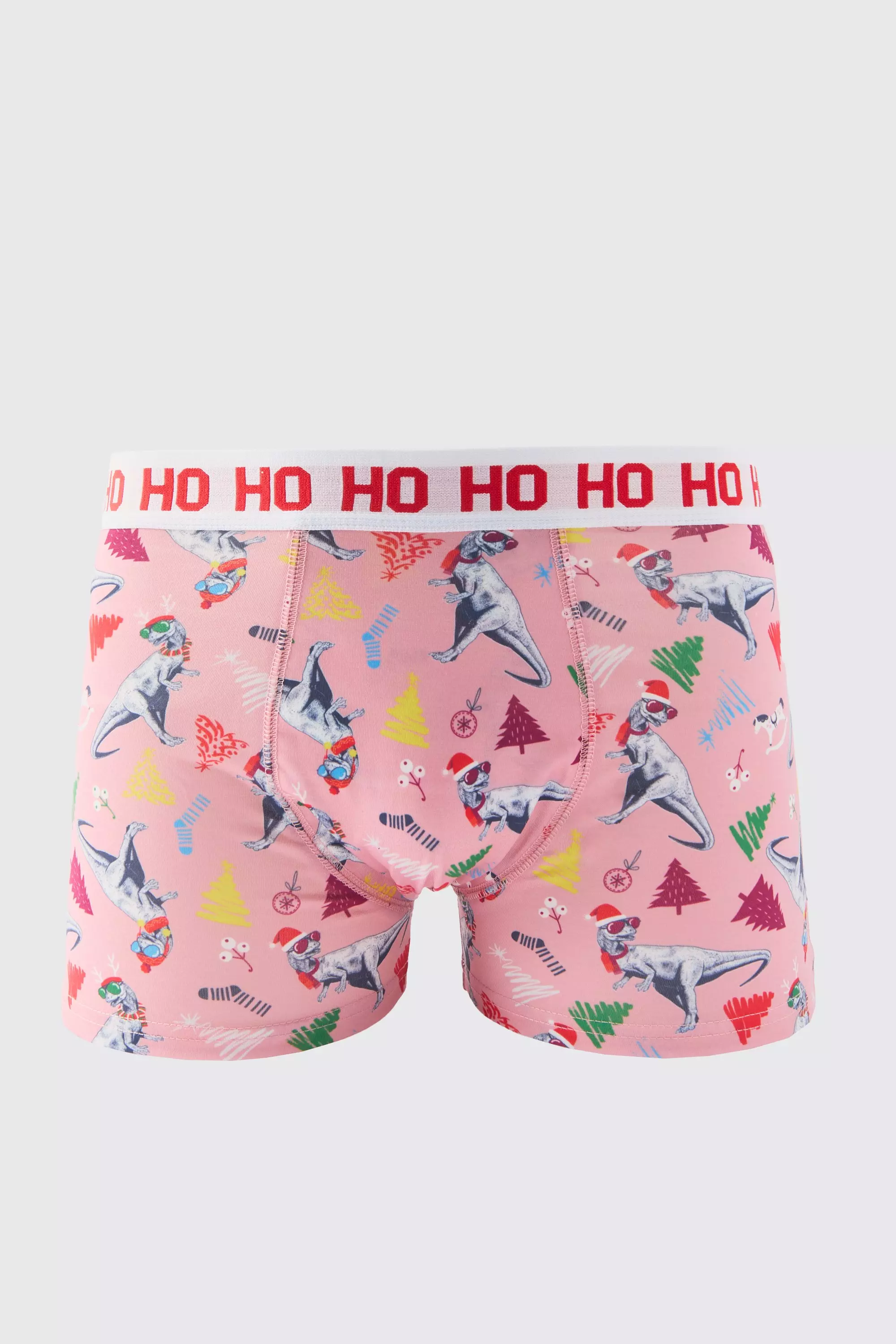 Christmas Dinosaur Boxers Pink