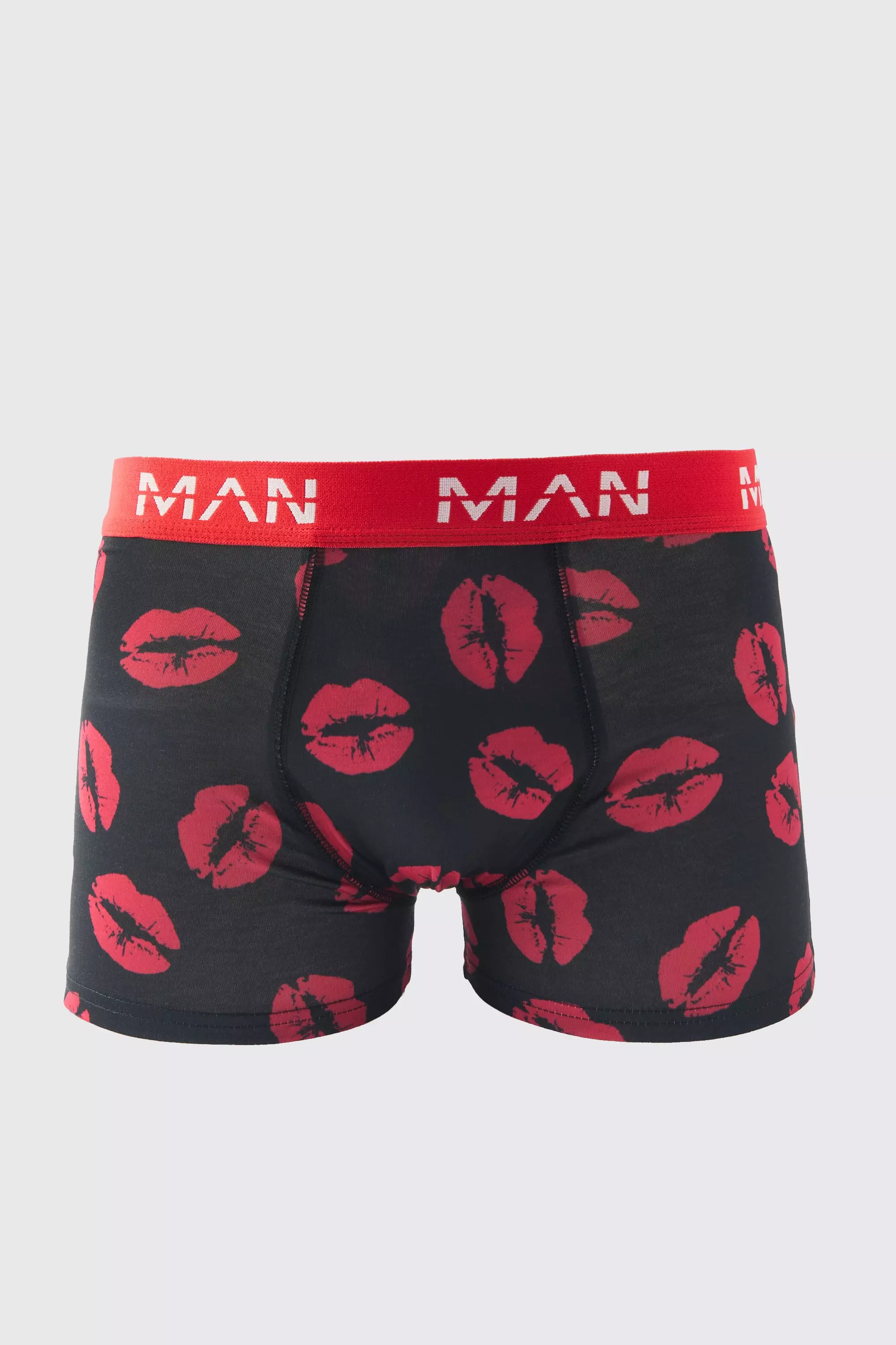 Man Kiss Me Santa Boxers Black