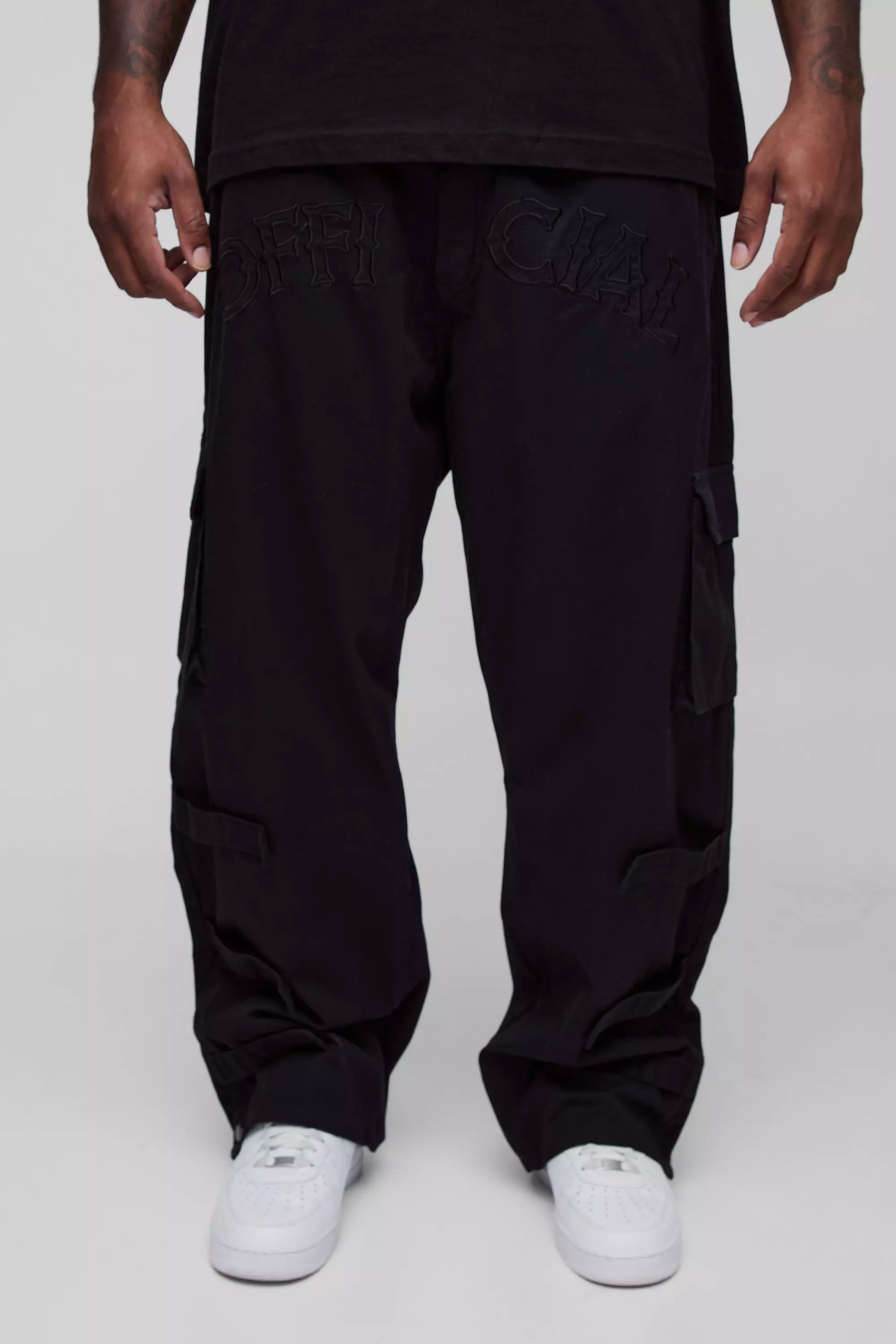 Grande taille - Pantalon cargo fendu, Black autre image