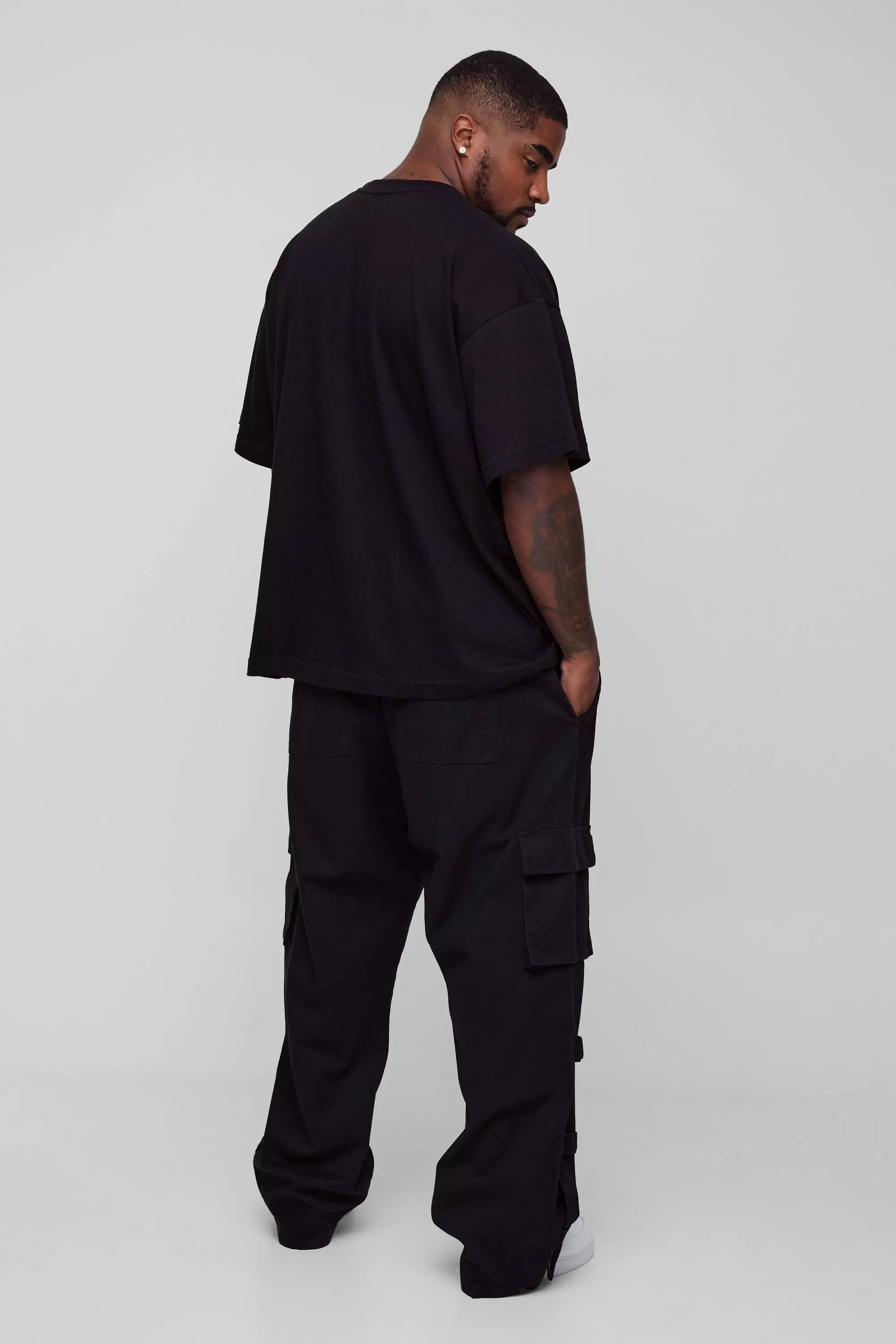 Grande taille - Pantalon cargo fendu, Black autre image