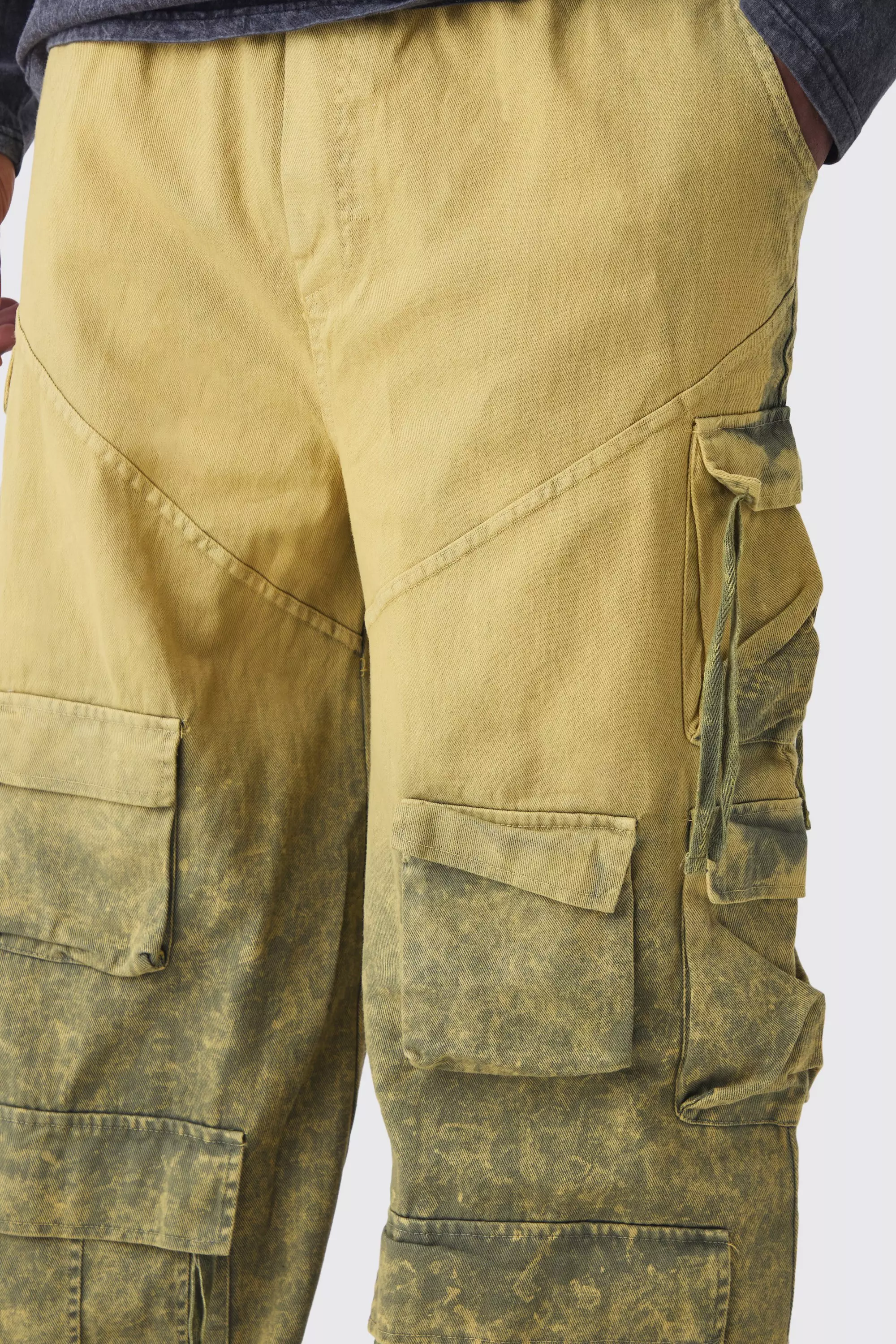Plus extrem lockere Cargo-Hose mit Taschen, Khaki alternatives Bild