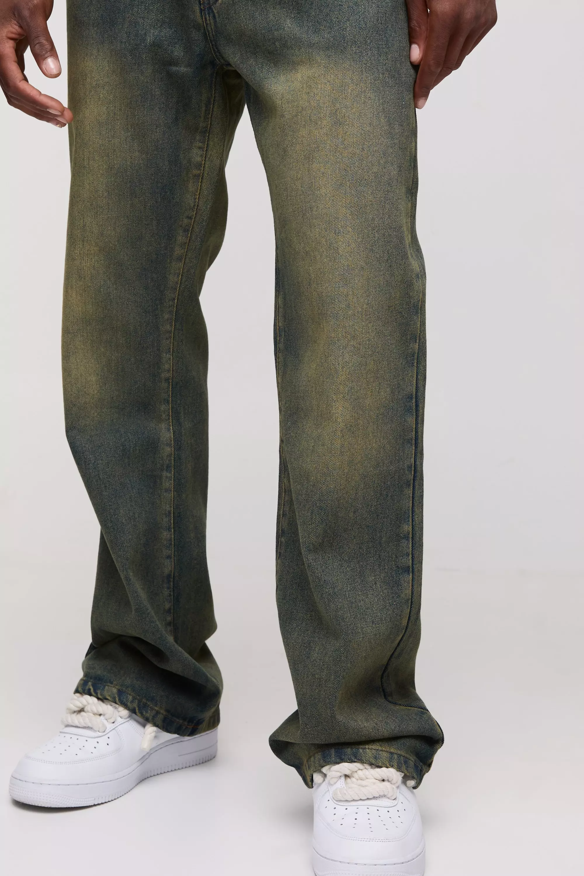 Relaxed Flared Vintage Tinted Jeans | boohooMAN USA
