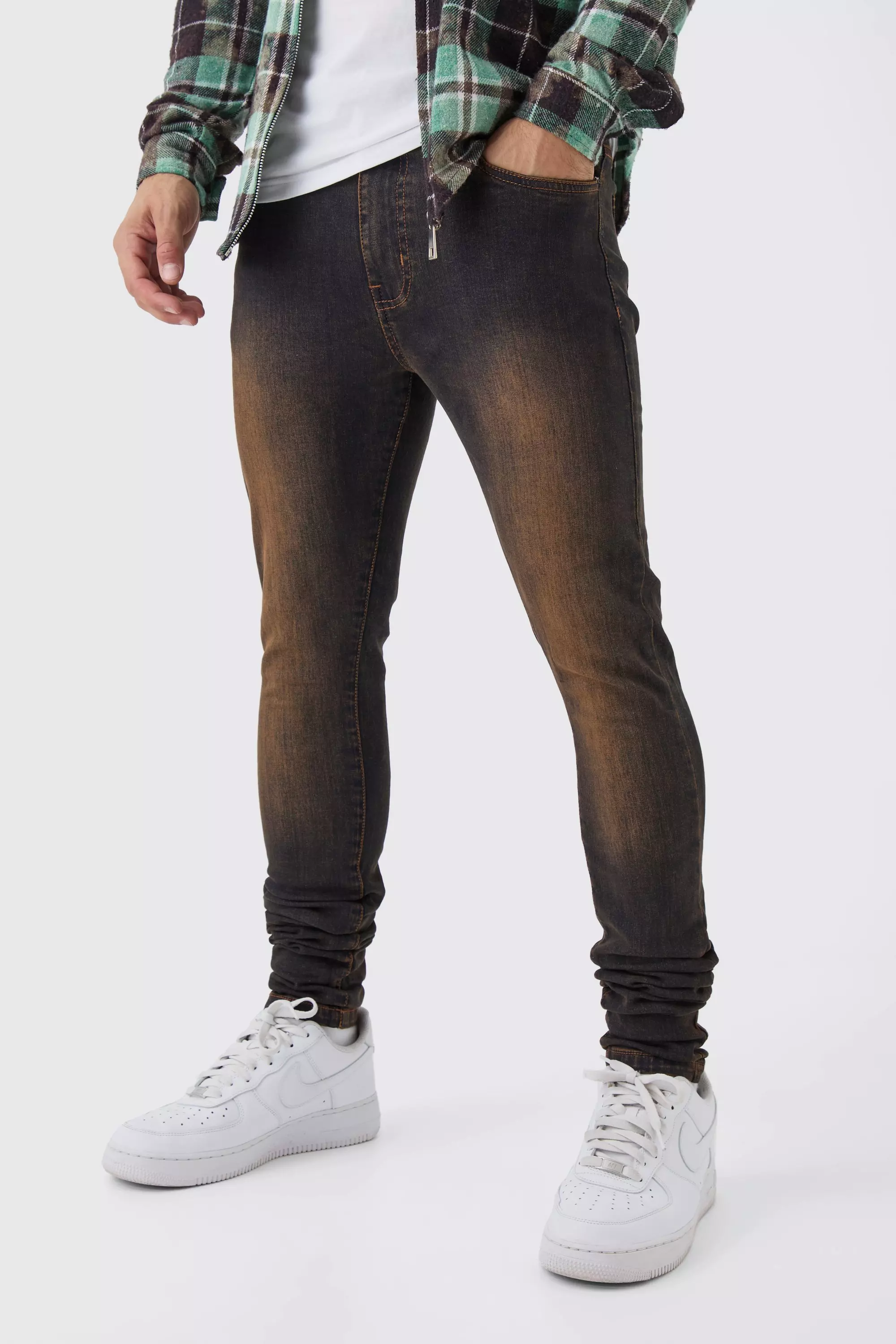Brown Bruine Stacked Super Skinny Stretch Jeans alternatieve afbeelding
