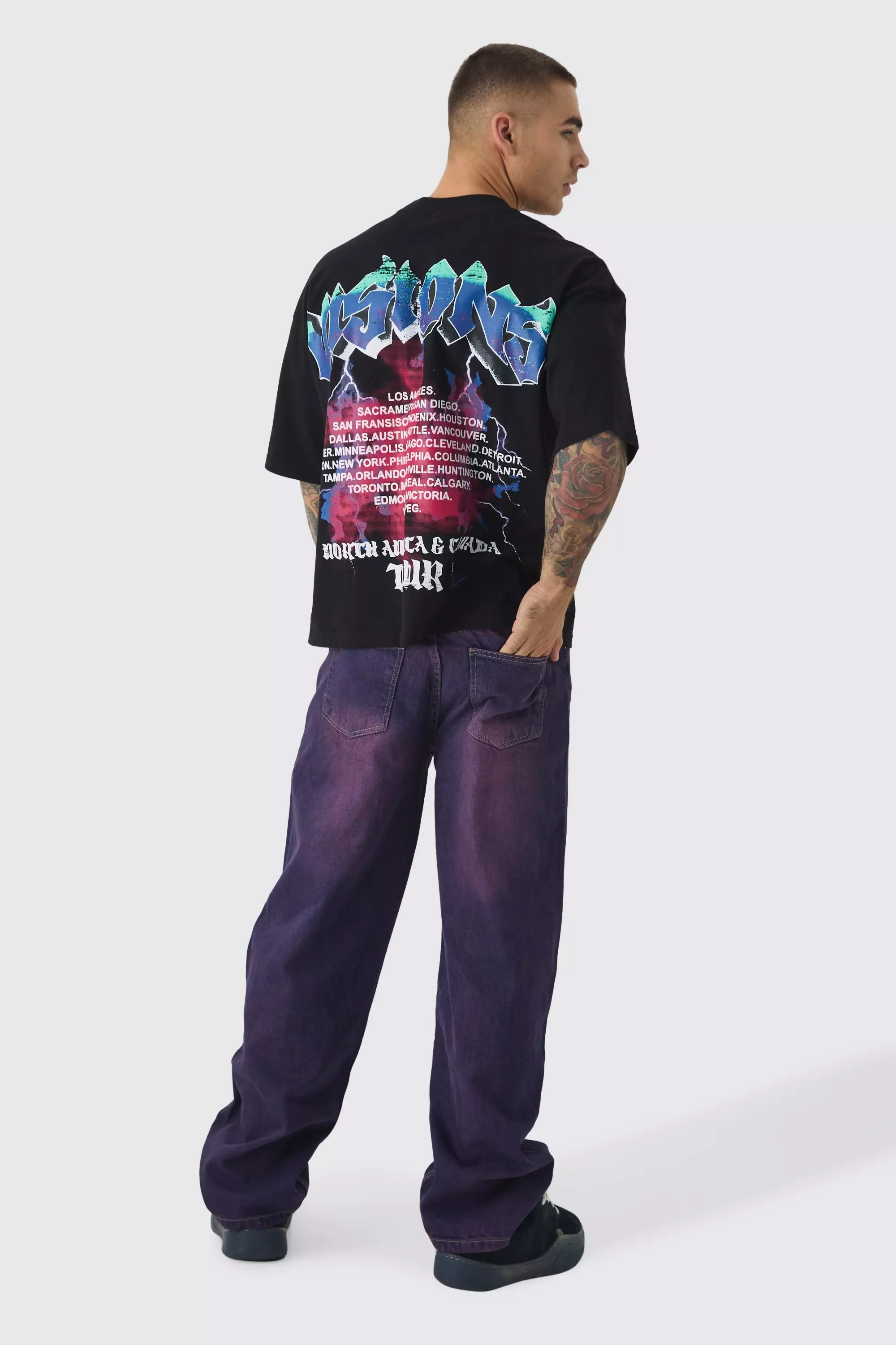 Relaxed Rigid Dark Pink Tinted Jeans alternative image