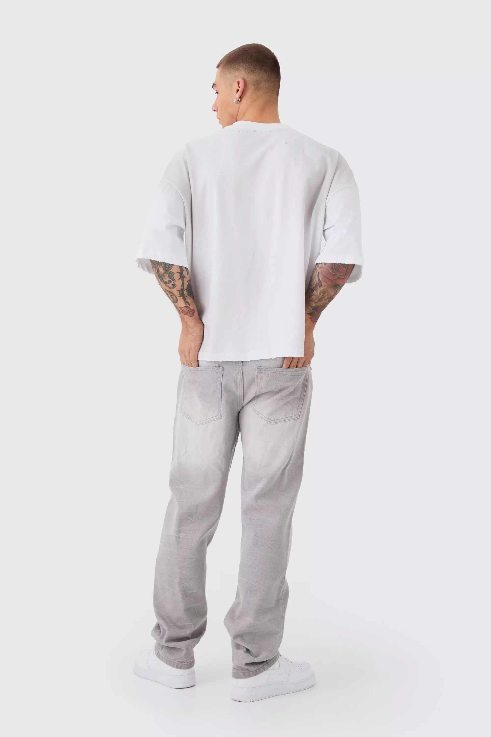 Straight Rigid Tinted Denim Jeans | boohooMAN USA