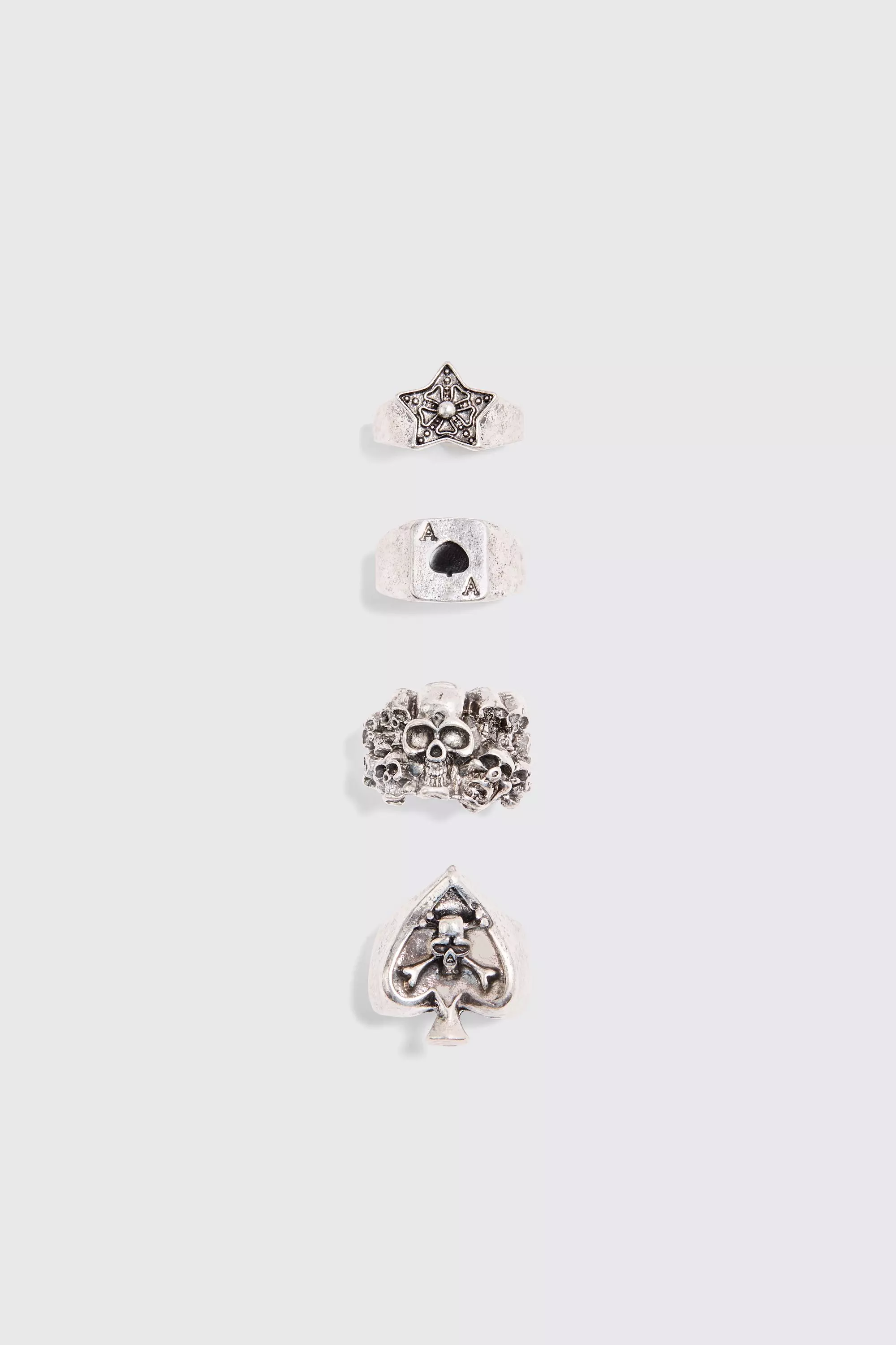 Silver Zilveren Casino Ringen (4 Stuks) alternatieve afbeelding