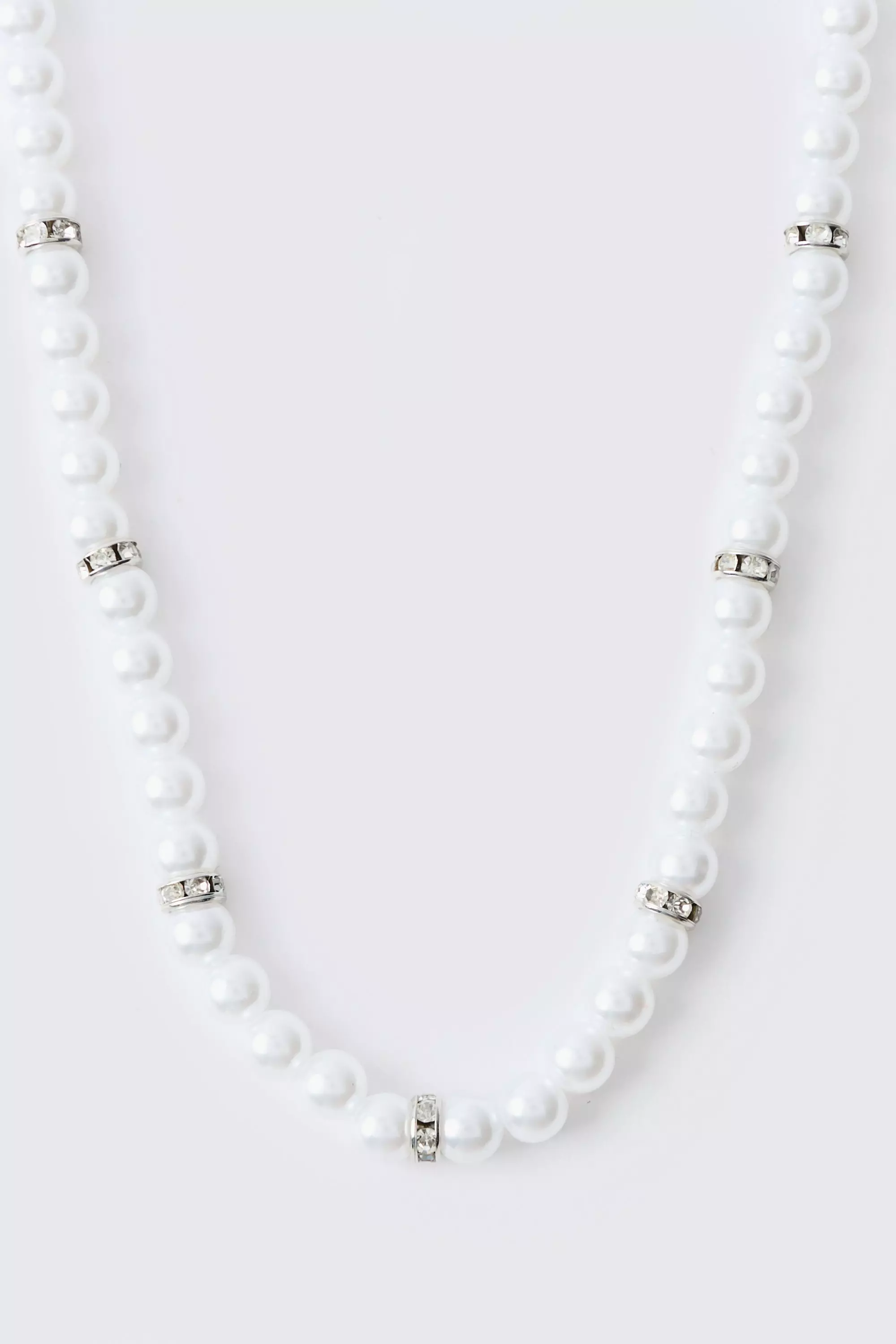 Pearl Bead Necklace in Silver alternative image