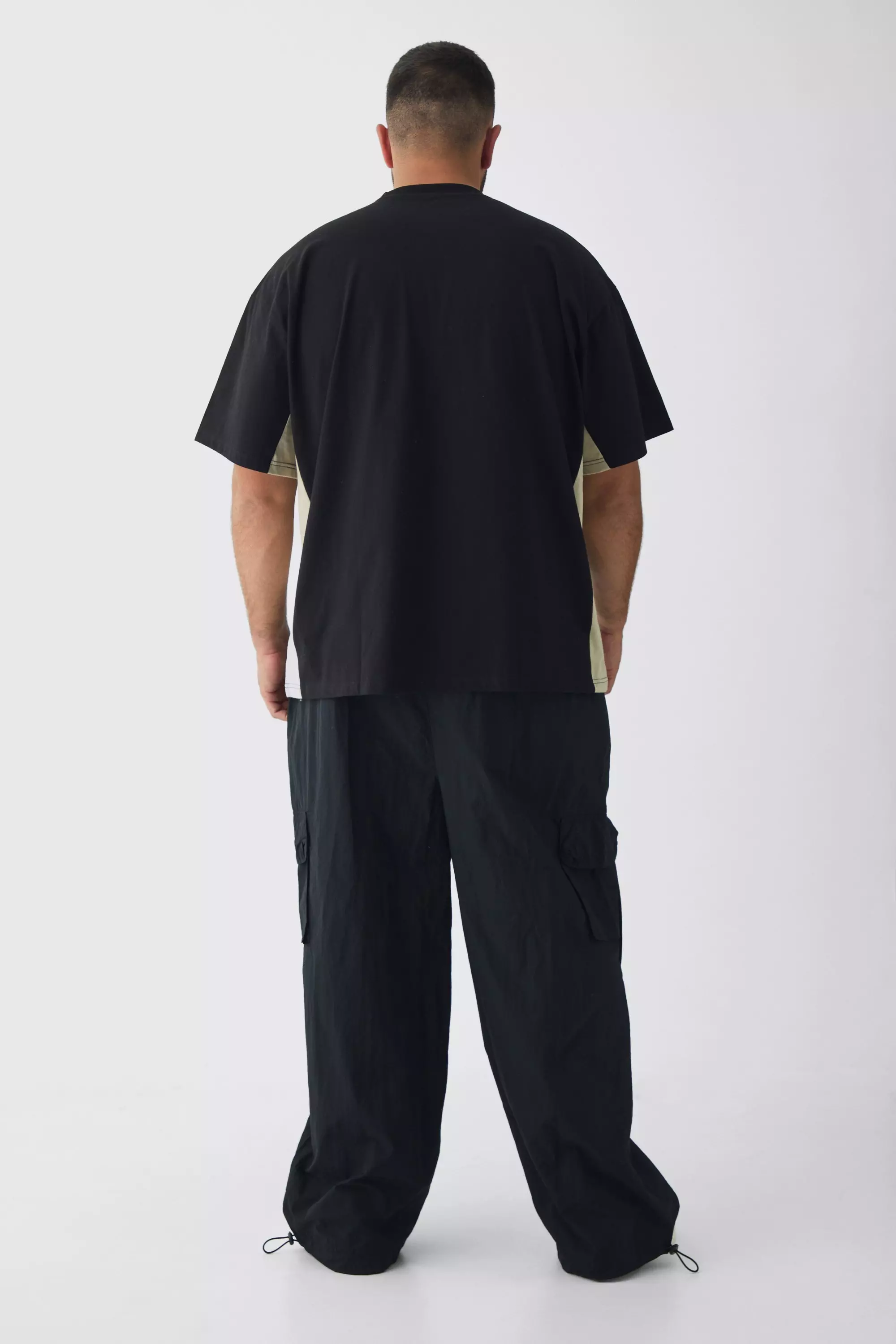 Grande taille - Pantalon cargo plissé en nylon, Black autre image