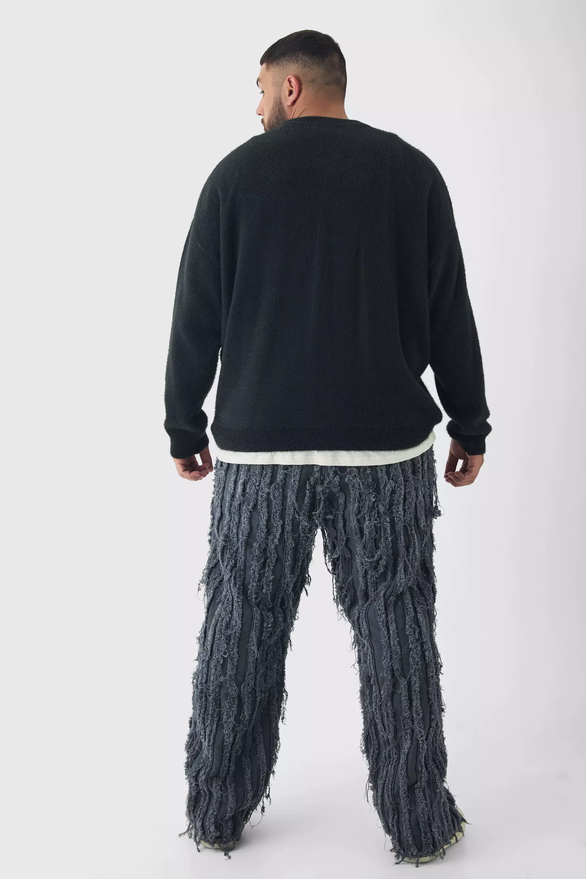 Charcoal Plus Relaxed Heavily Distressed Trouser alternative image