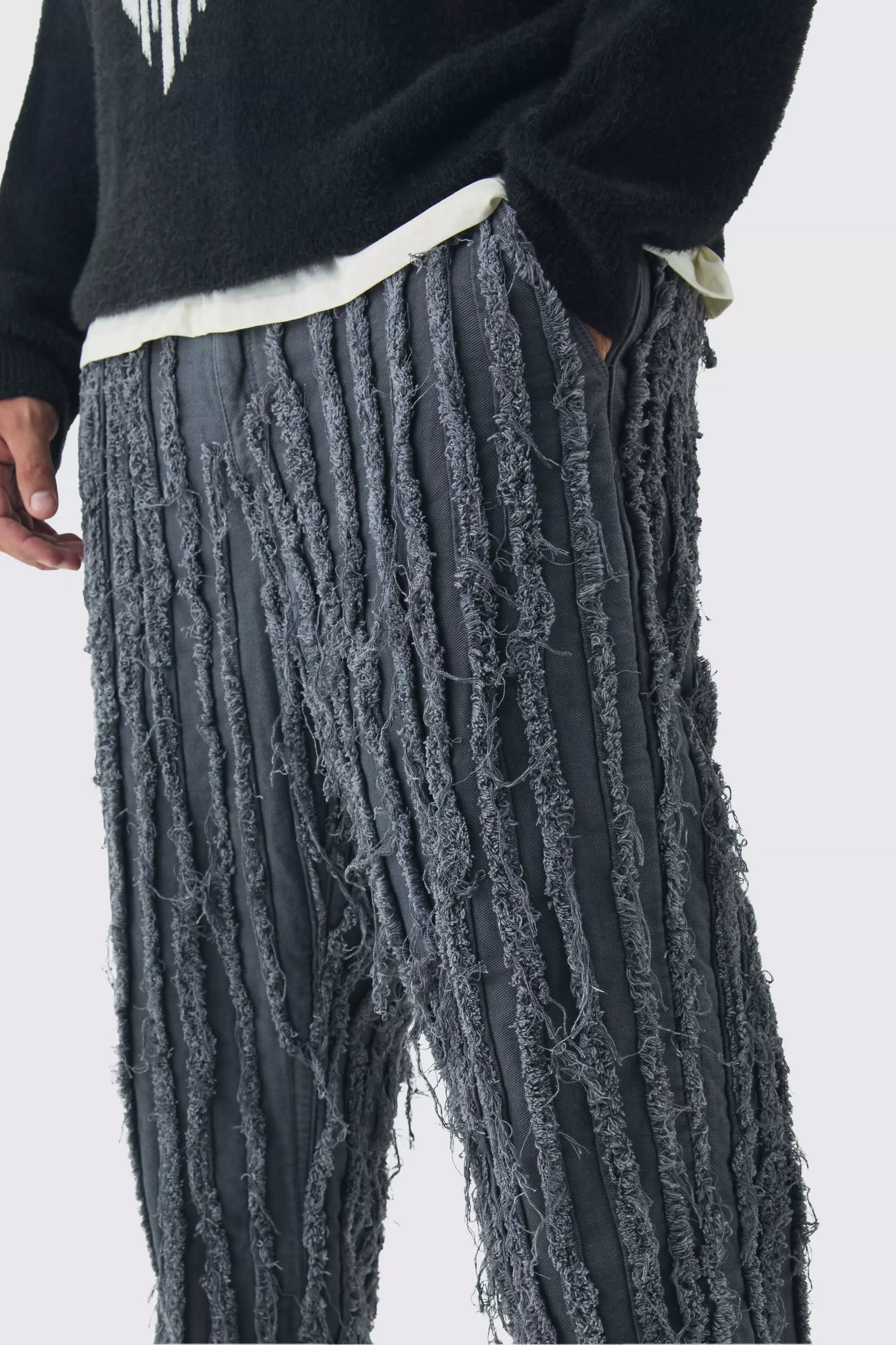 Charcoal Plus Relaxed Heavily Distressed Trouser alternative image