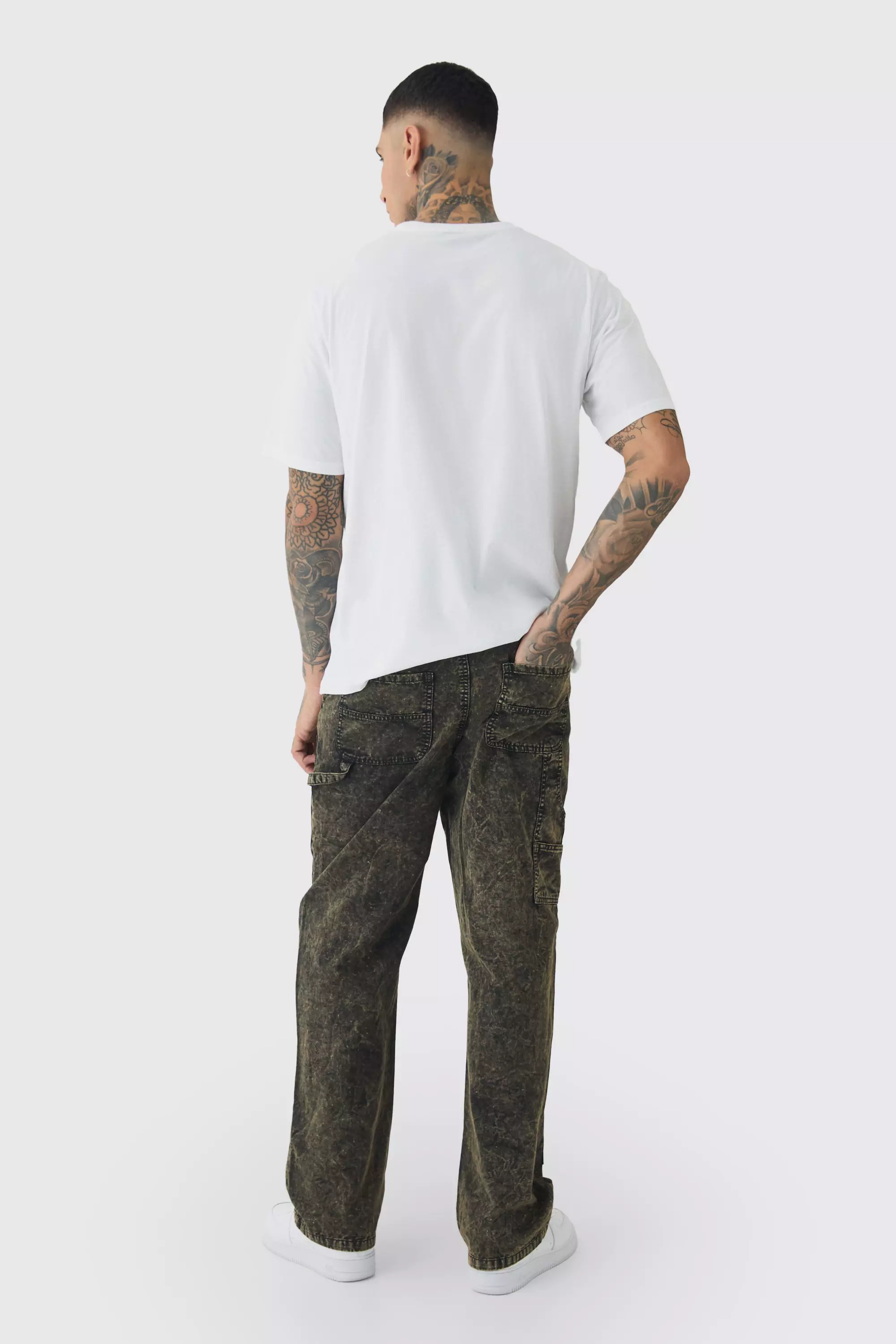 Tall Hose mit Acid-Waschung und Rissen, Black alternatives Bild