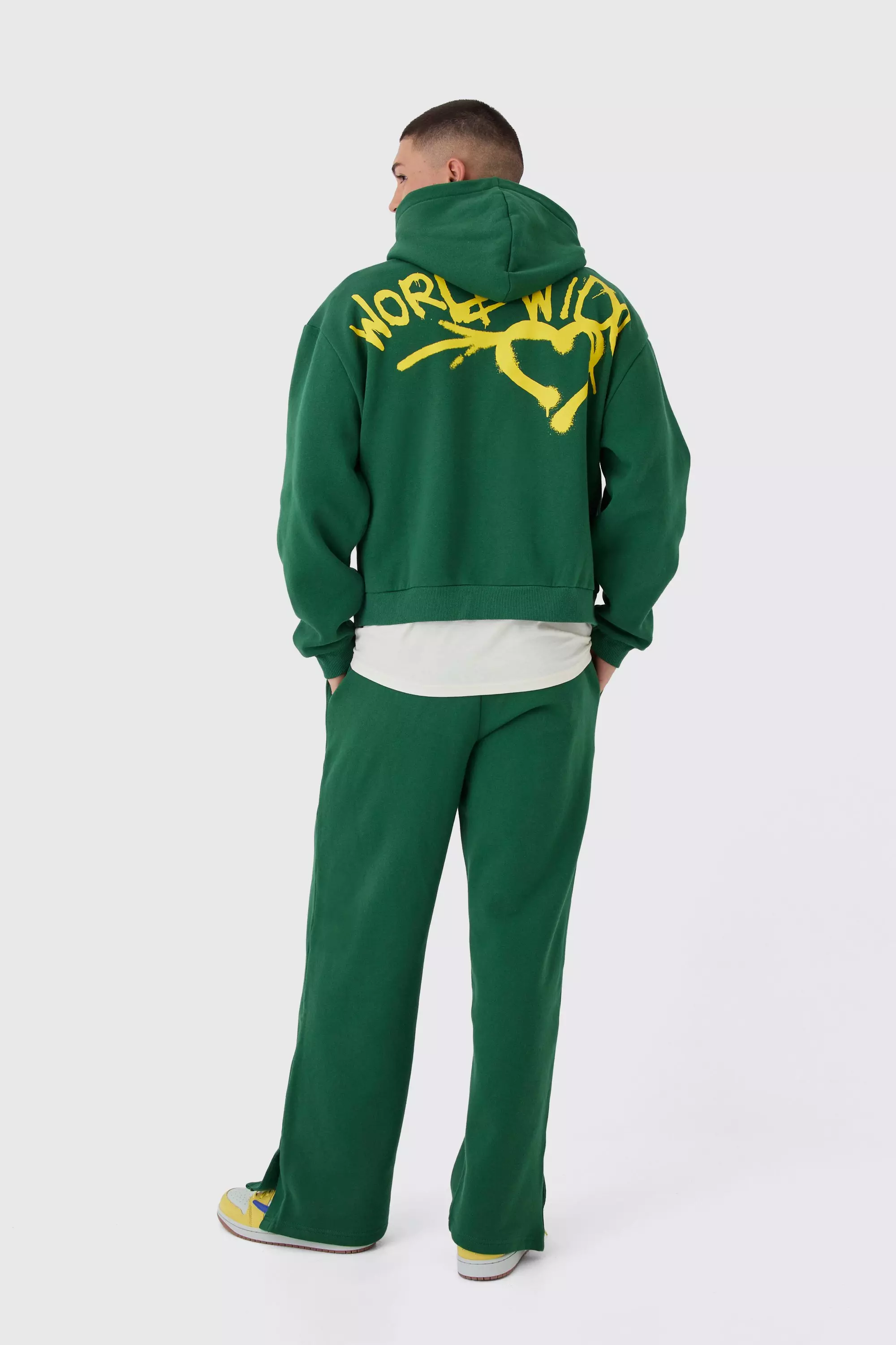 Graffiti print joggers deals