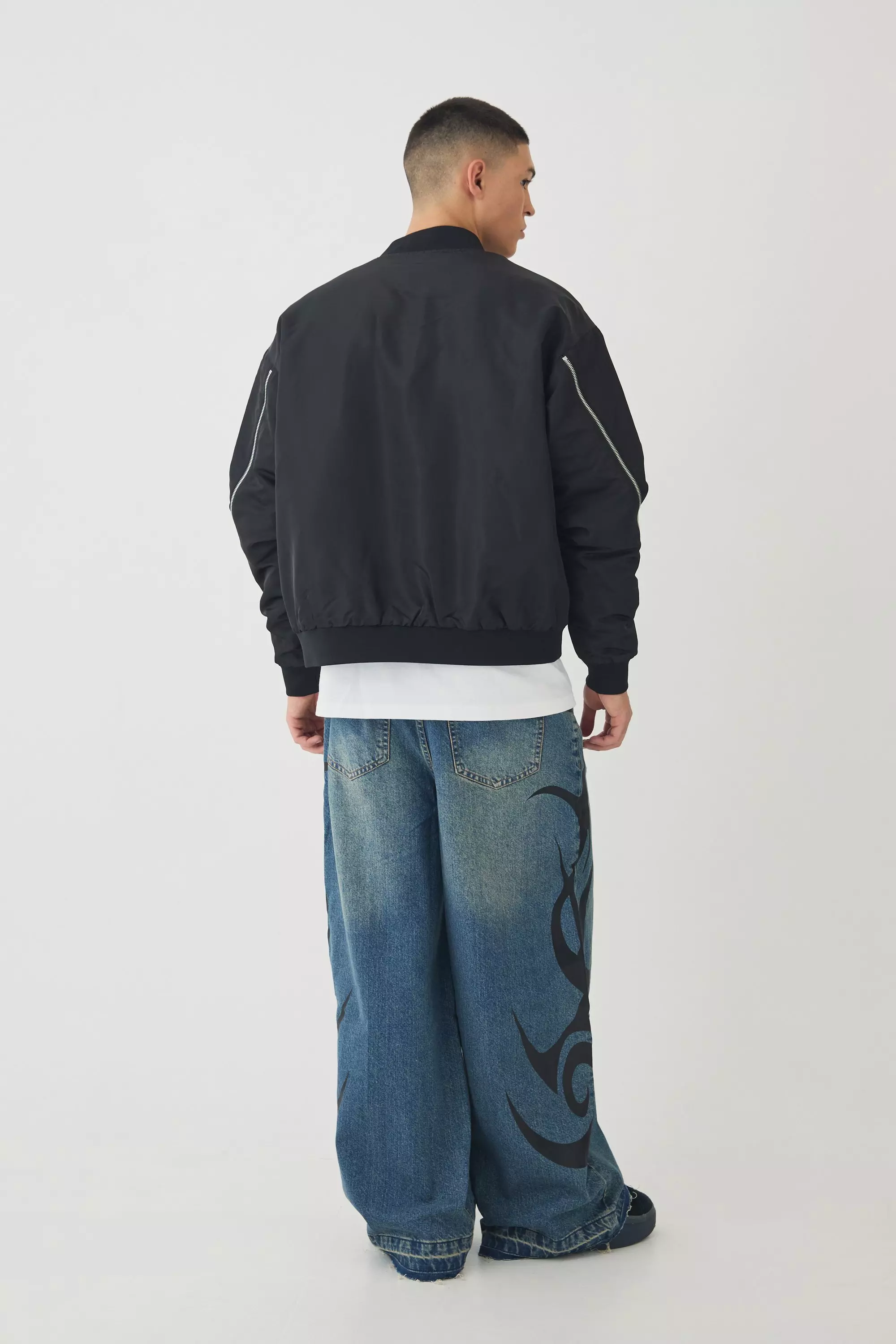 Bomber oversize zippé, Black autre image