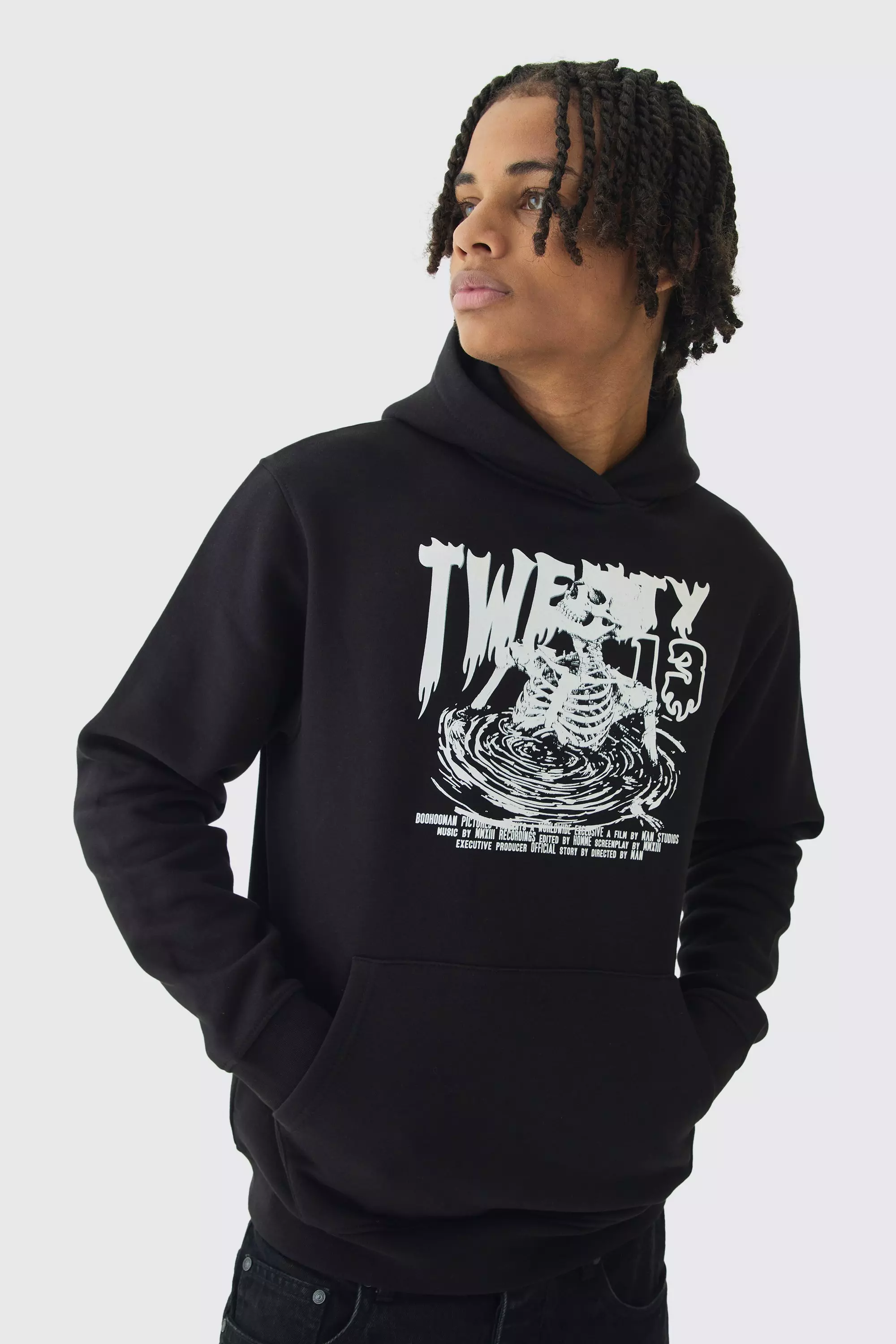Skull print hoodie hotsell