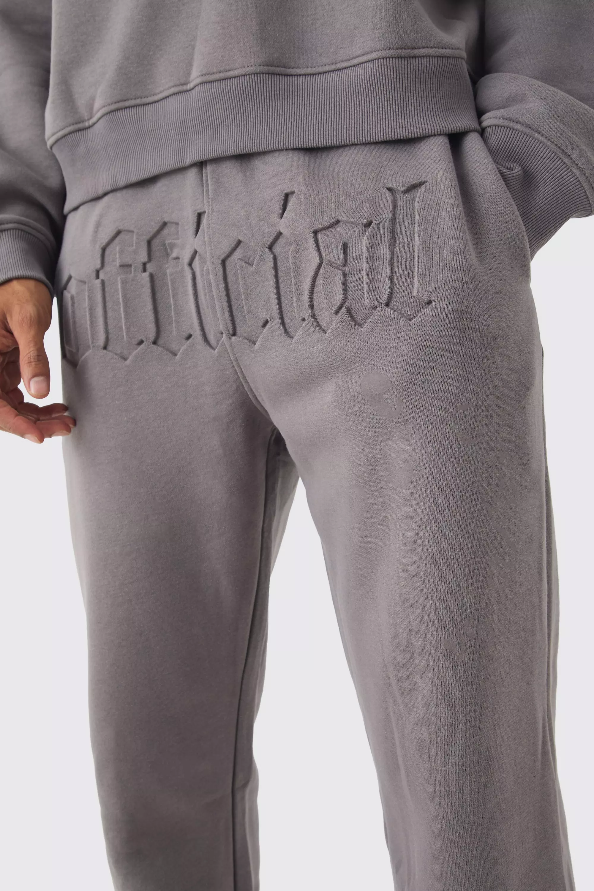 Charcoal Straight Fit Official Embossed Jogger alternative image