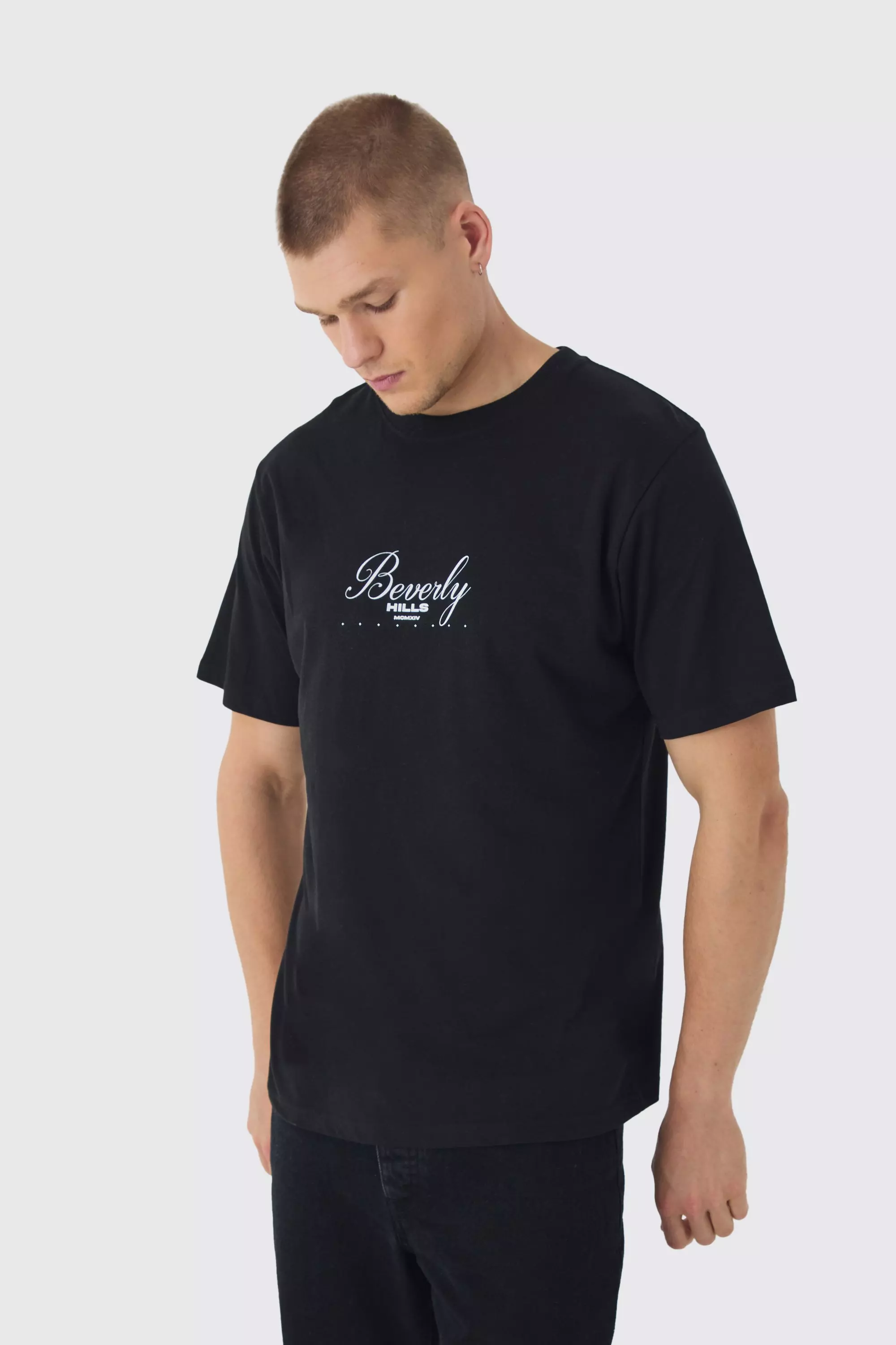 Black Beverly Hills Landscape Back Print T-Shirt alternative image