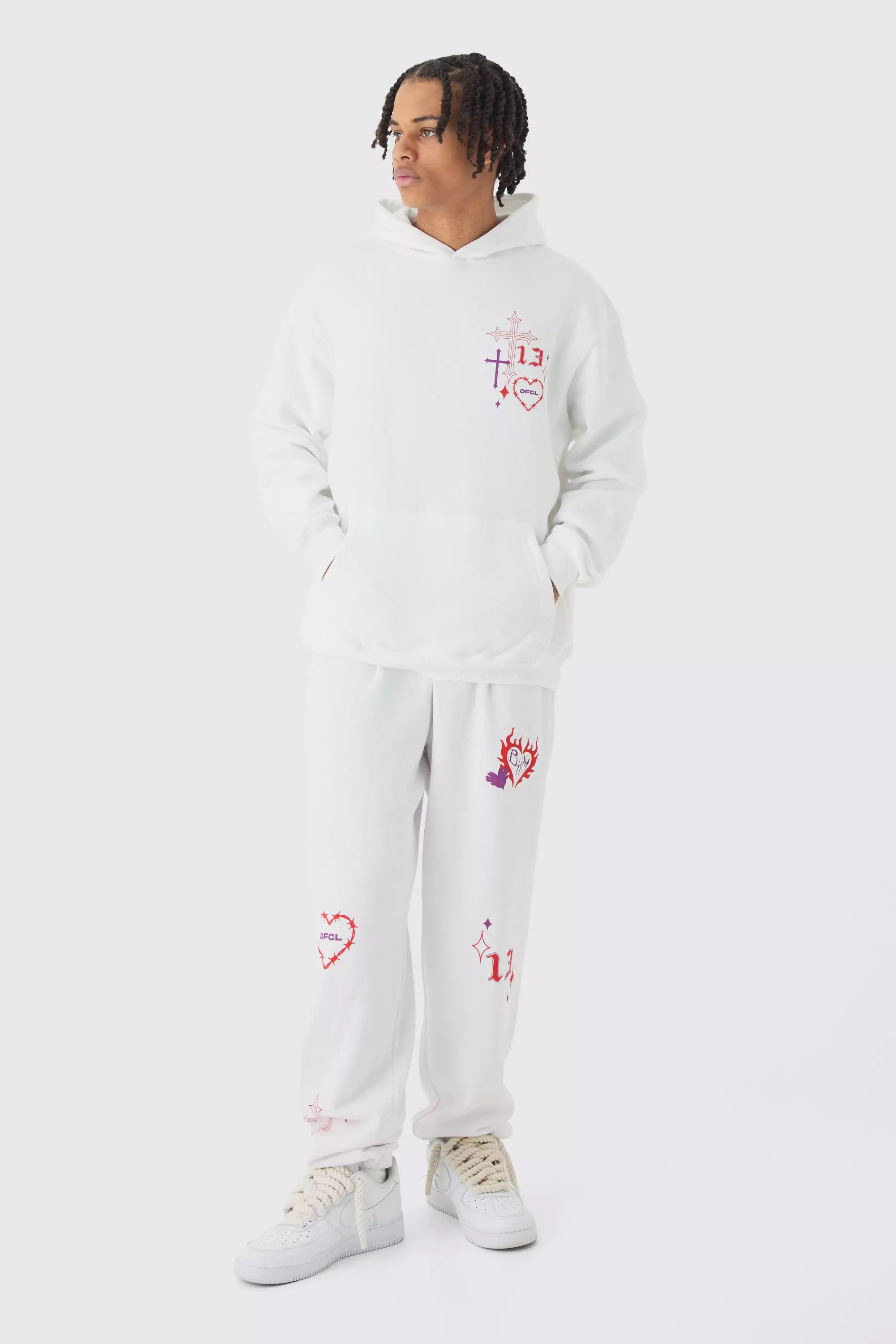 Oversized Skeleton BHM Graphic Tracksuit White