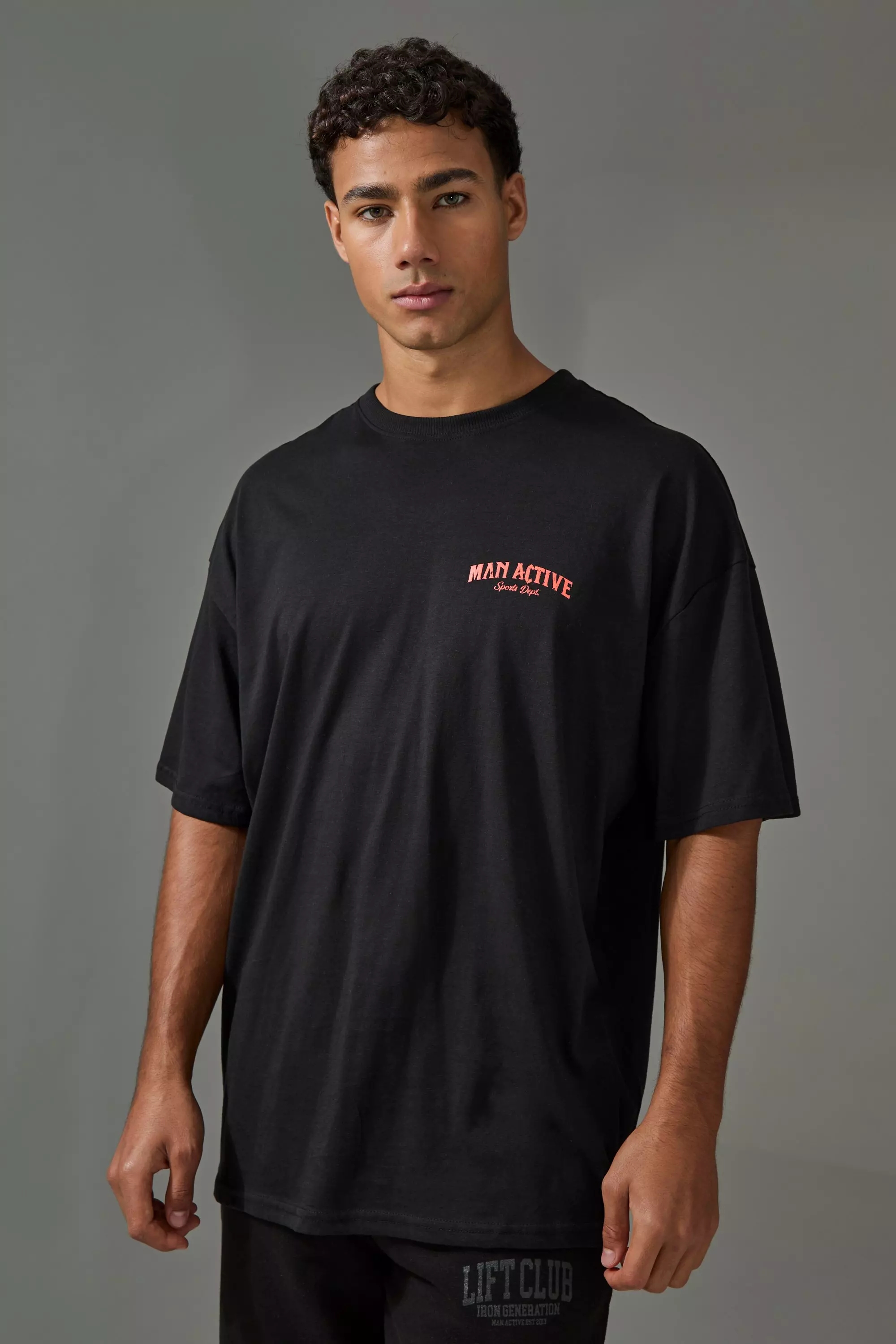 Black Oversized Dik No Days Off Lift T-Shirt alternatieve afbeelding