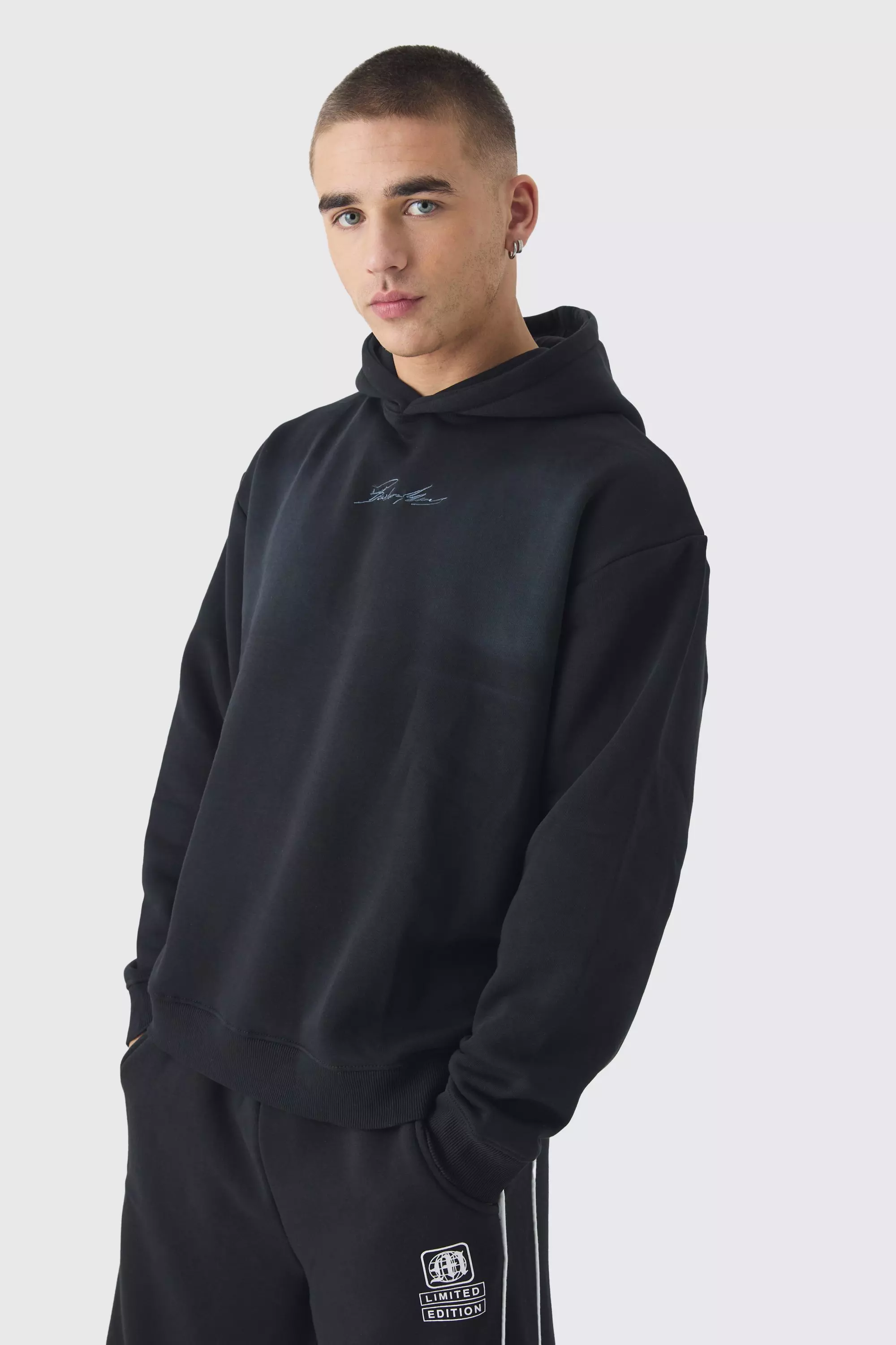 Oversized Man Spray Wash Hoodie boohooMAN USA