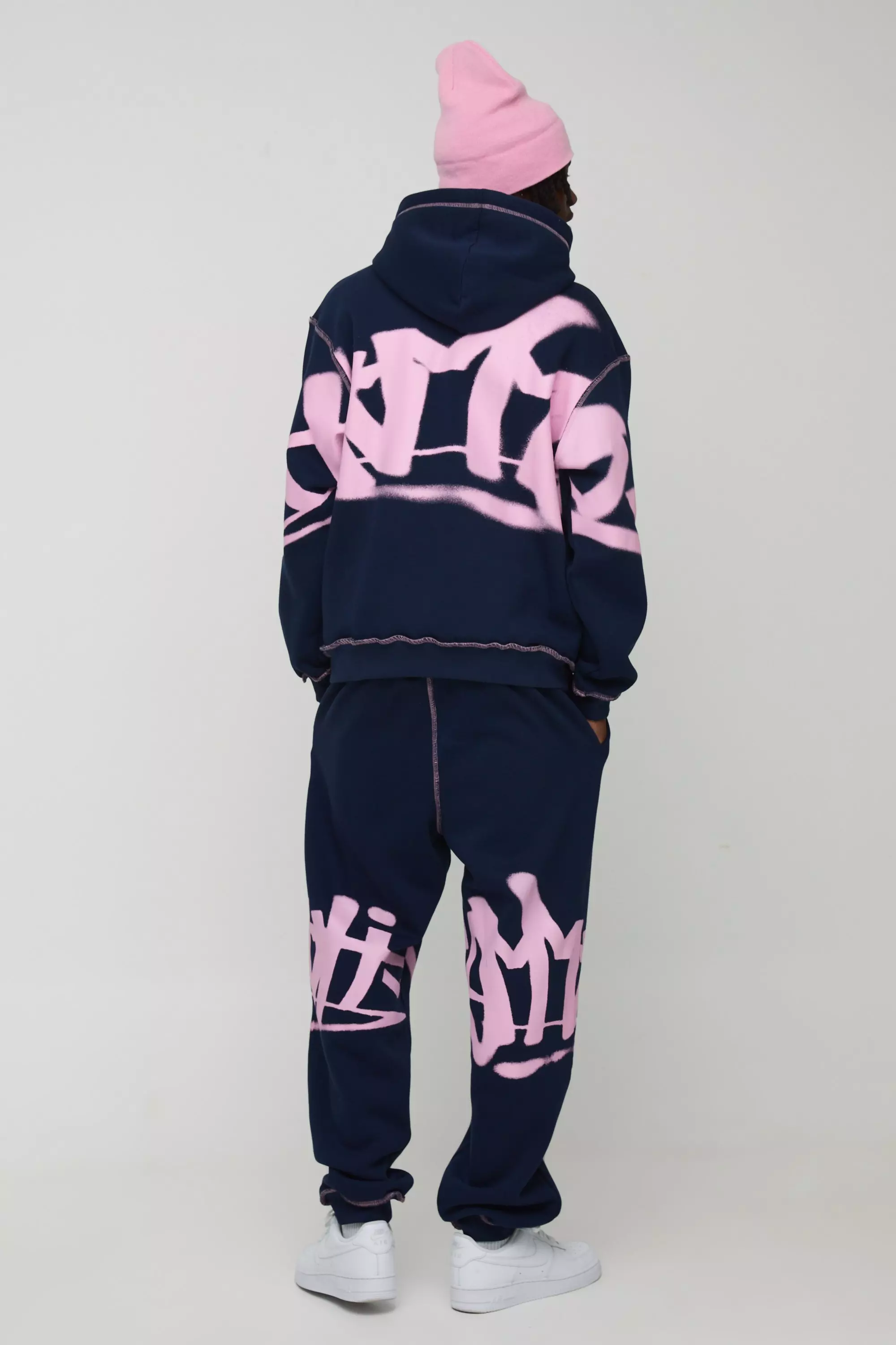 Survêtement oversize à imprimé graffiti - MAN, Navy autre image