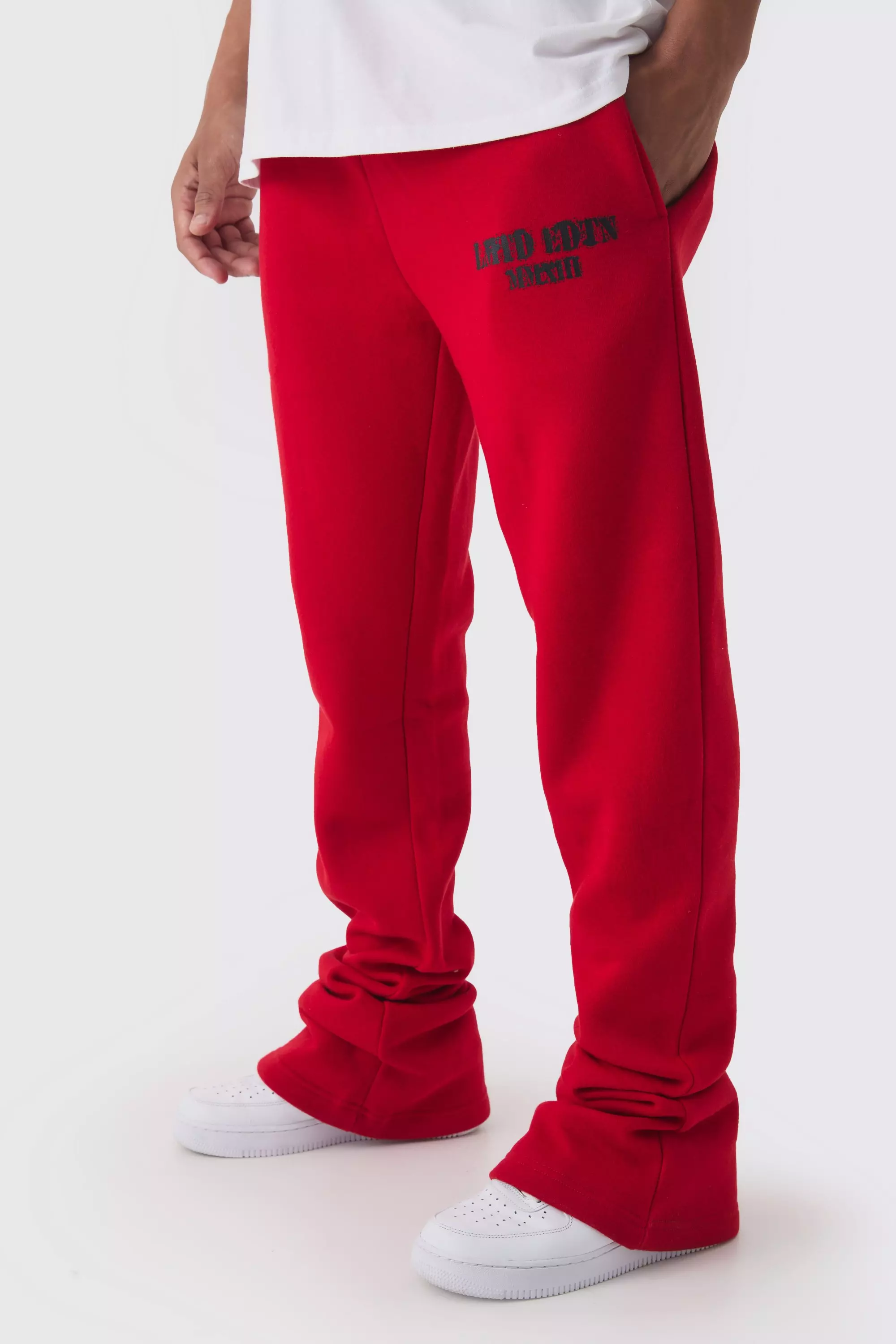 Slim Fit Ltd Edition Extreme Stacked Sweatpants | boohooMAN USA