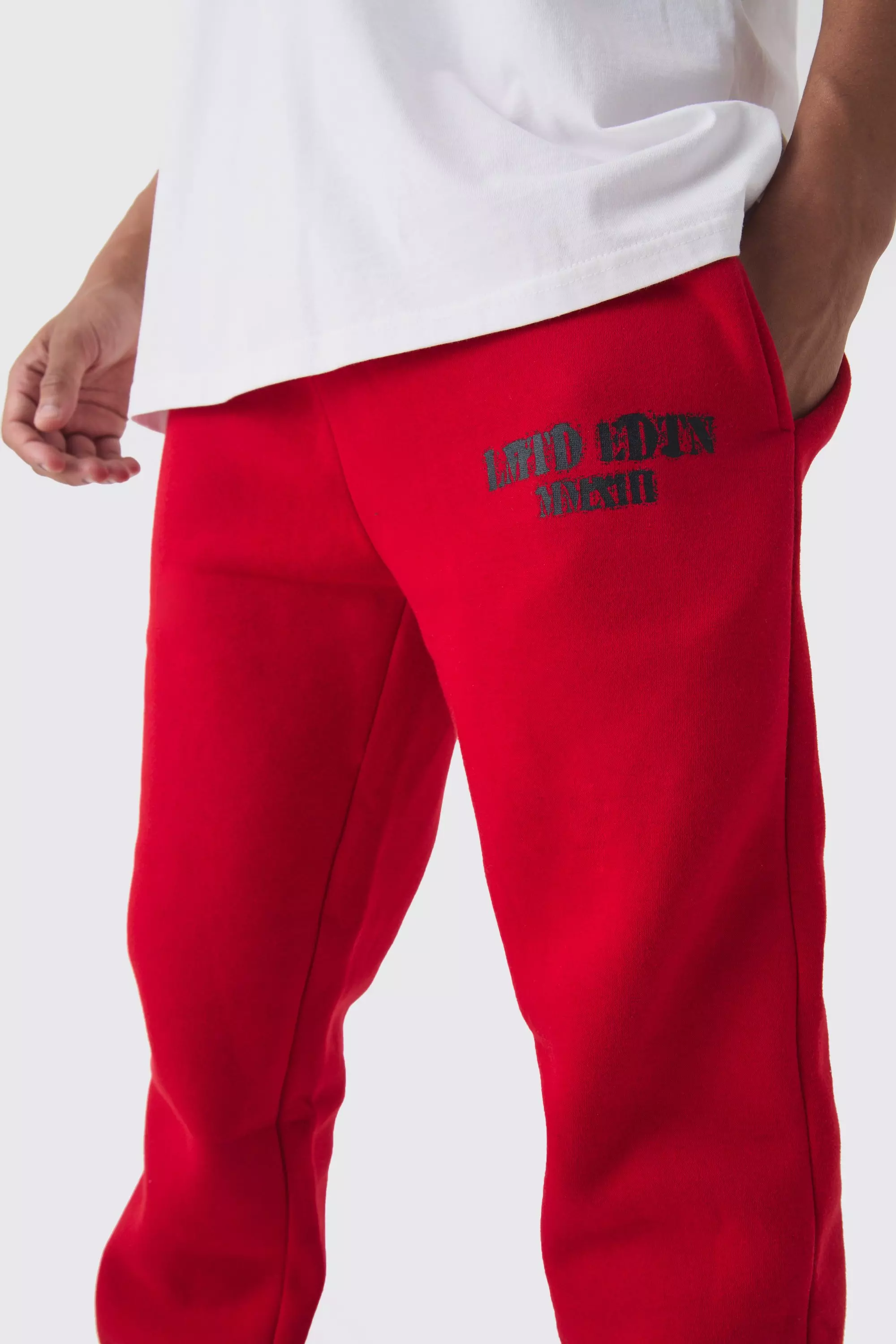 Slim Fit Ltd Edition Extreme Stacked Sweatpants | boohooMAN USA