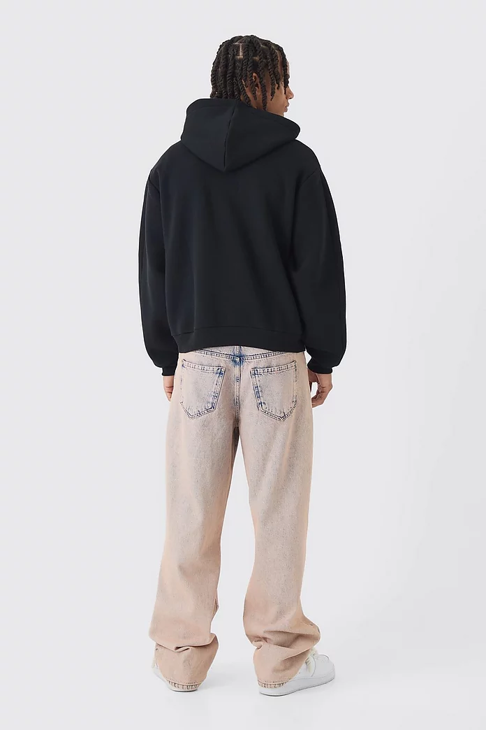 Oversized Boxy Star Printed Zip Through Hoodie | boohooMAN USA Oversized Boxy Star Printed Zip Through Hoodie | boohooMAN USA