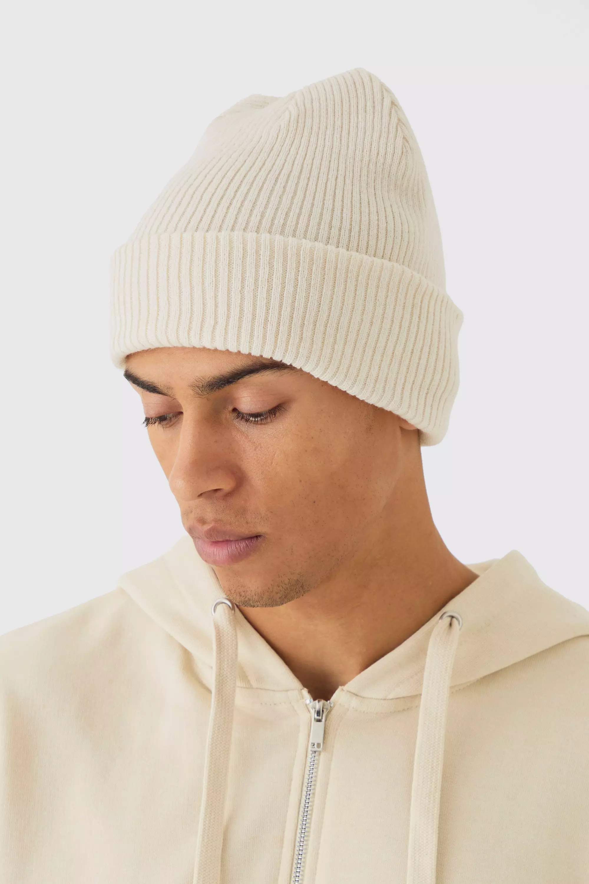 Berretto Beanie Classico A Coste, White immagine alternativa