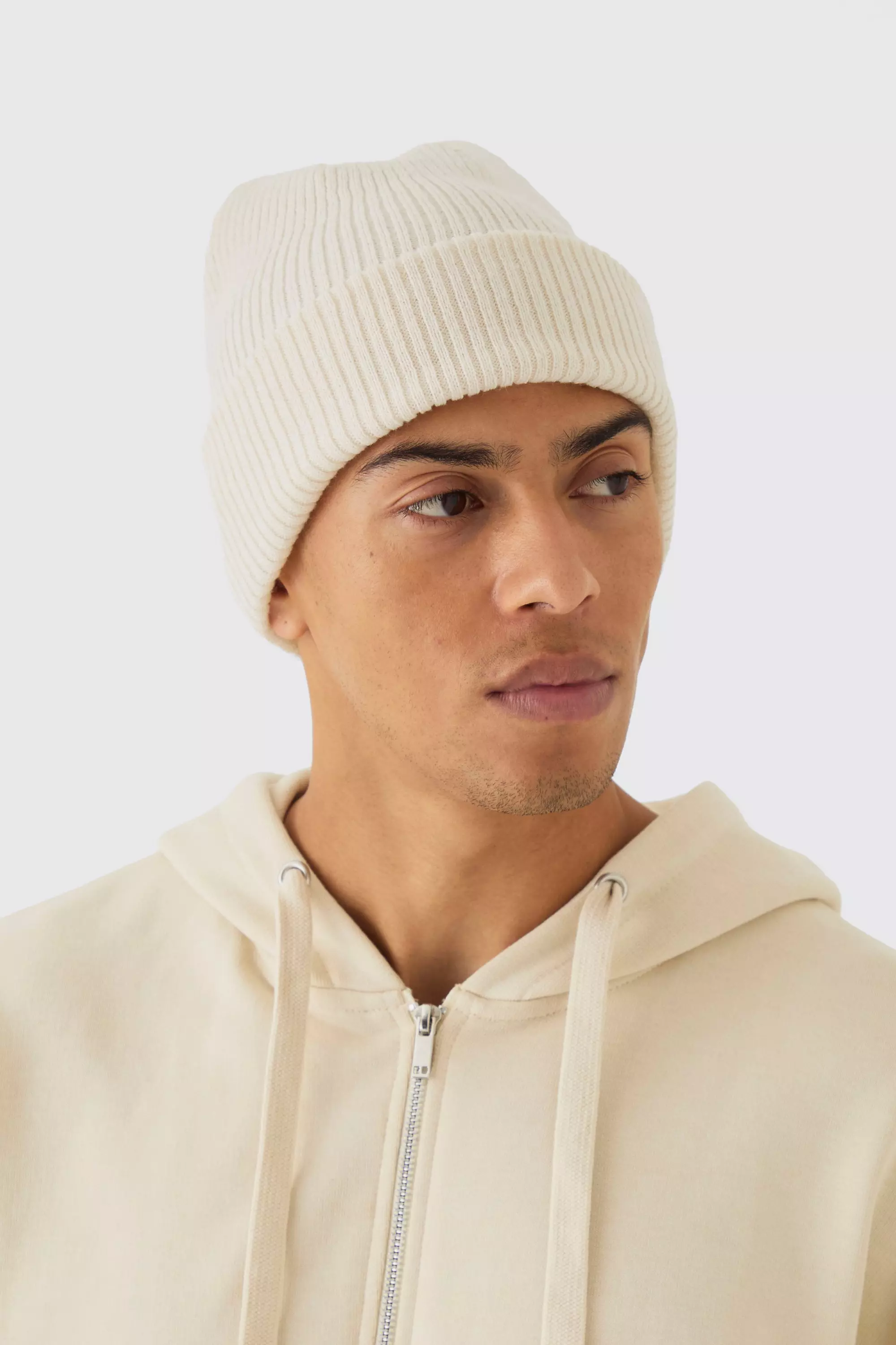 Berretto Beanie Classico A Coste, White immagine alternativa