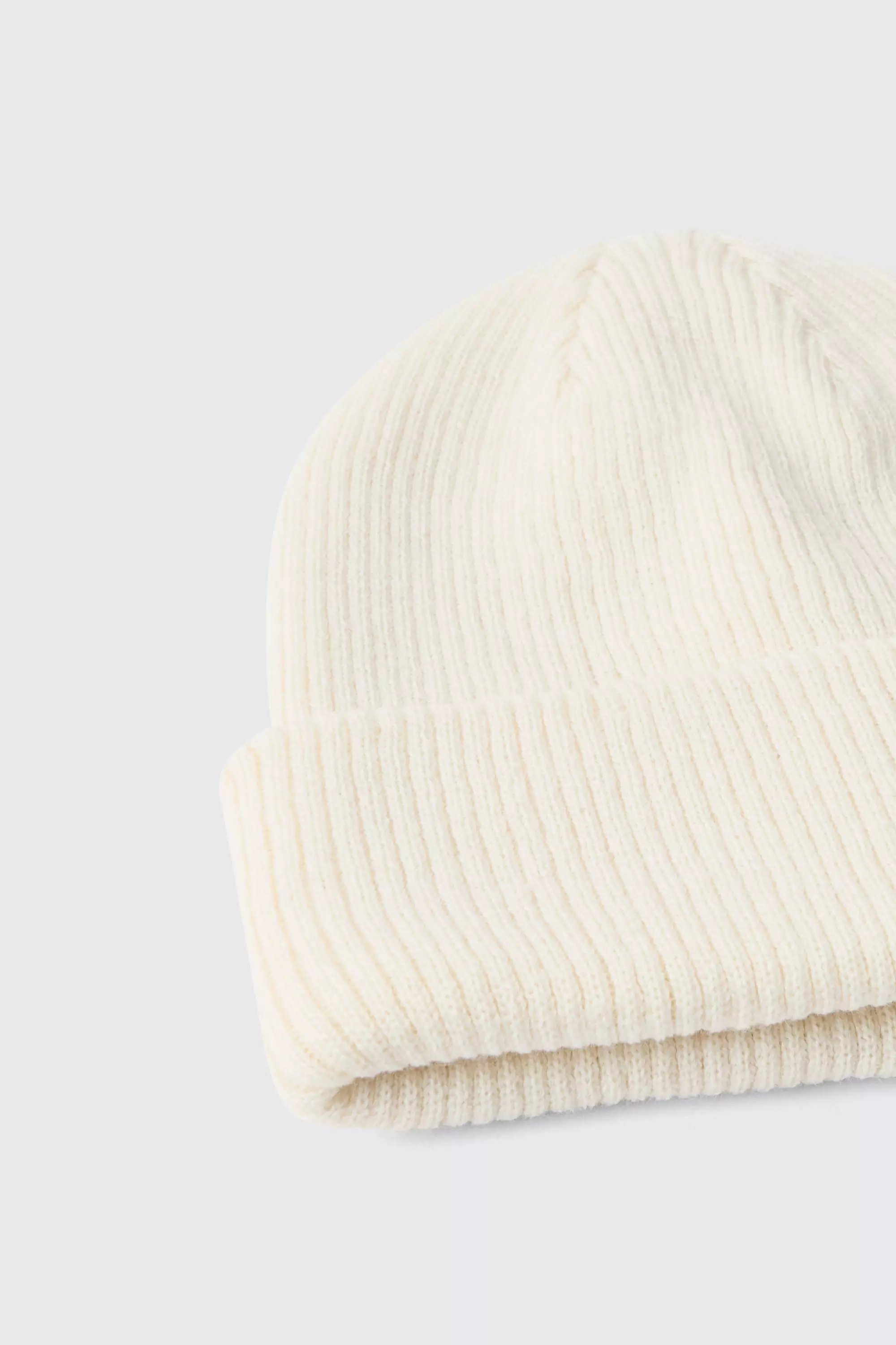 Berretto Beanie Classico A Coste, White immagine alternativa