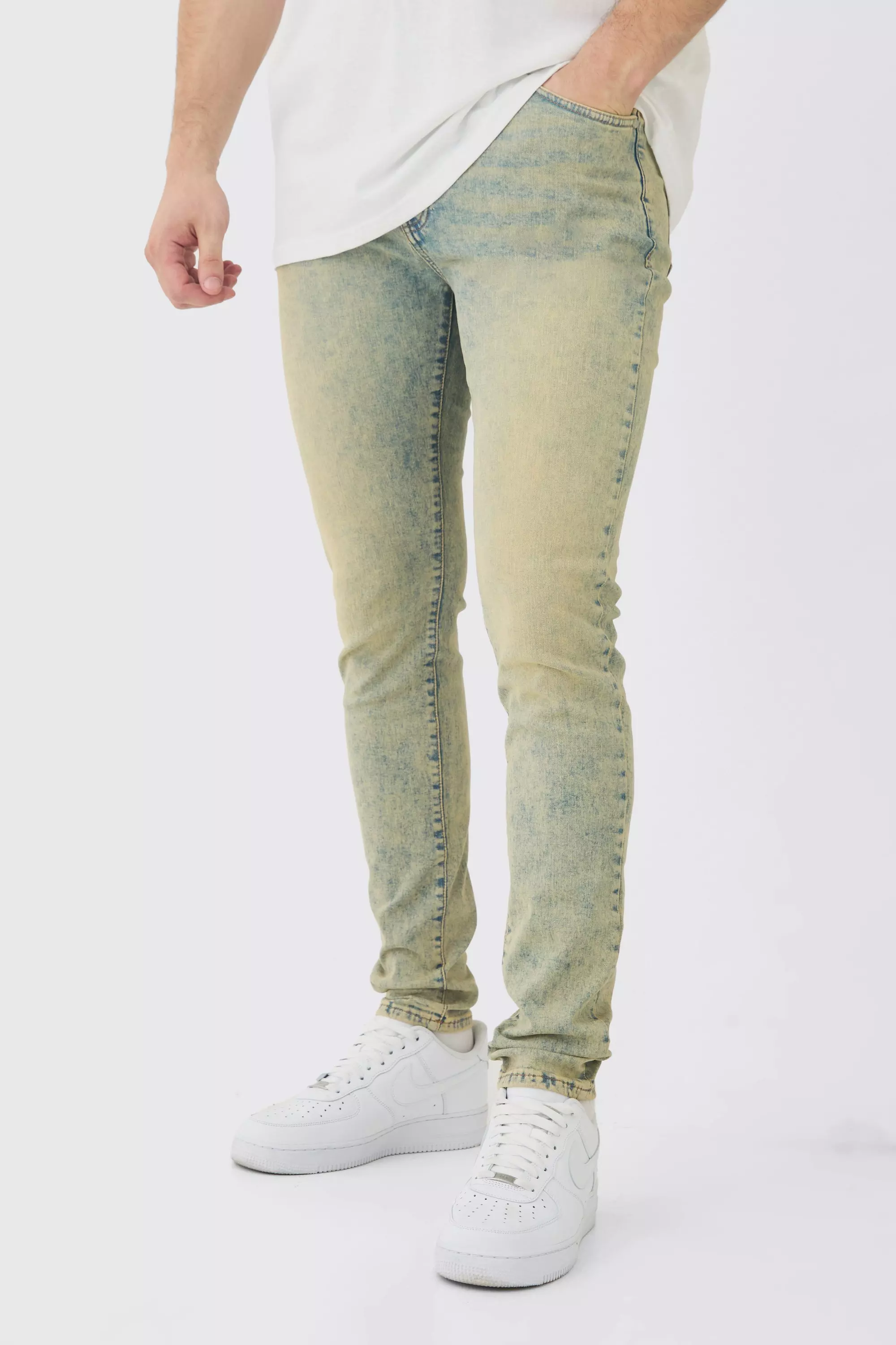 Bleach wash Tall Gebleekte Stretch Skinny Jeans alternatieve afbeelding