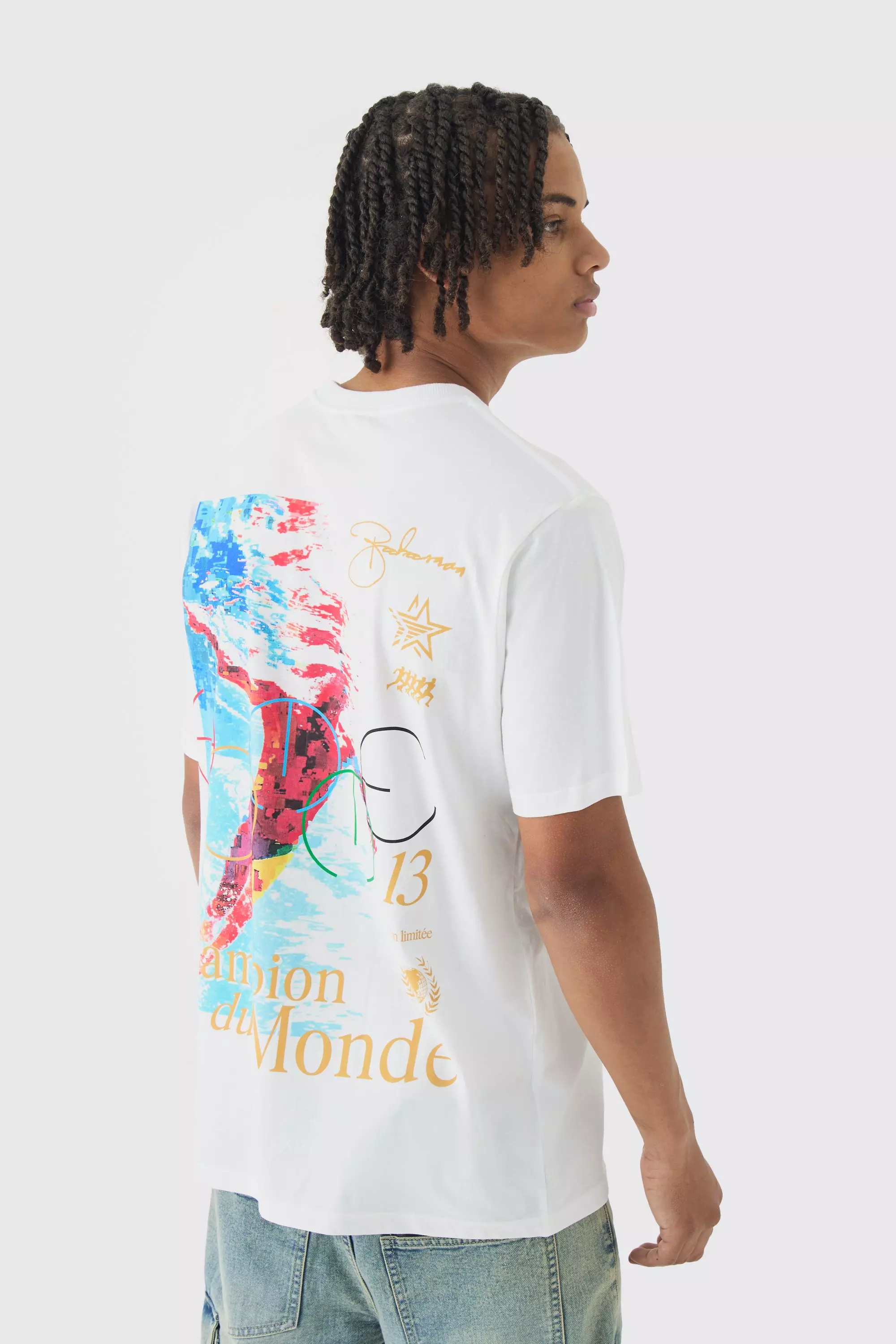 White Athlete Graphic T-shirt