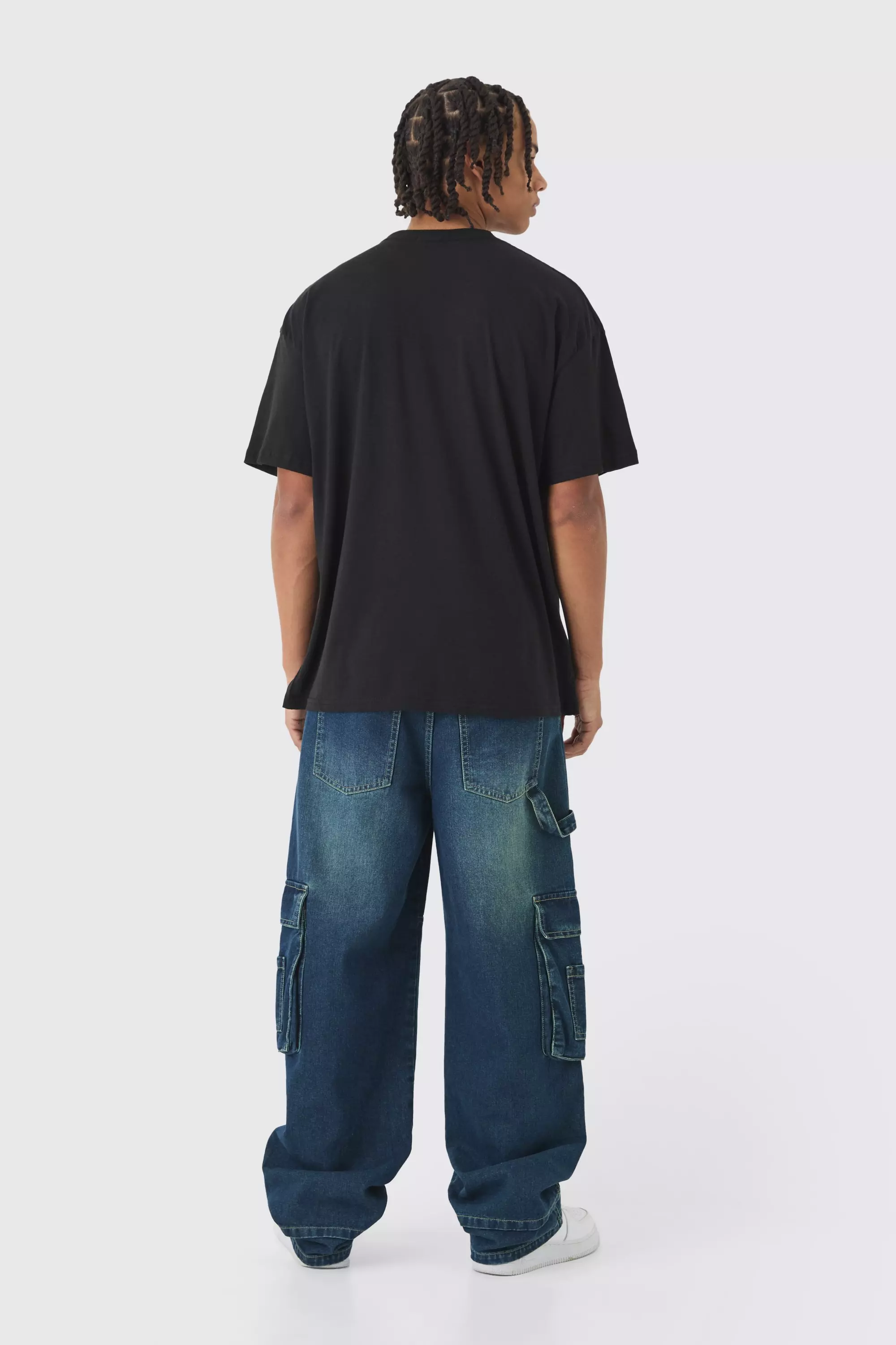 Black Oversized Boxy Skull Graphic T-Shirt alternative image